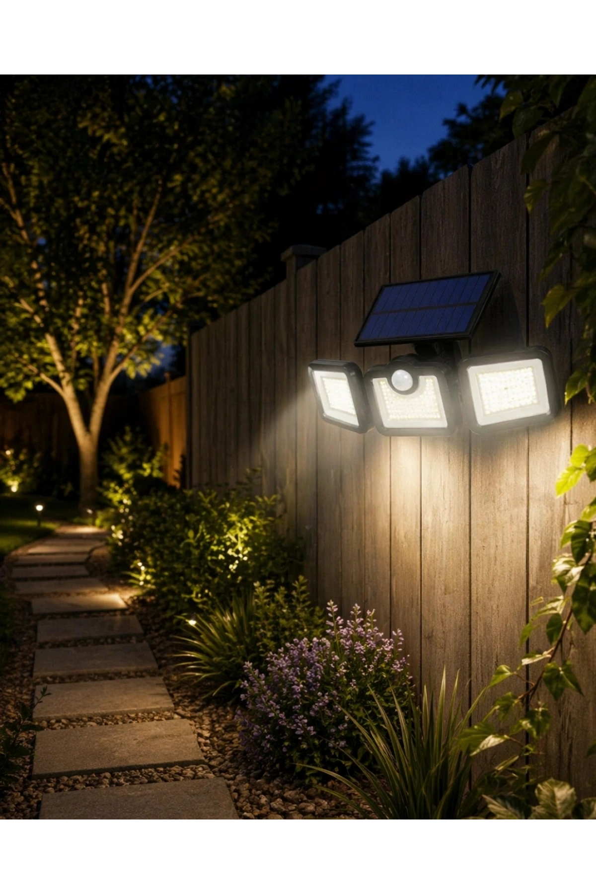 Solar LED Projektör Sensörlü Dış Mekan Güvenlik Lambası