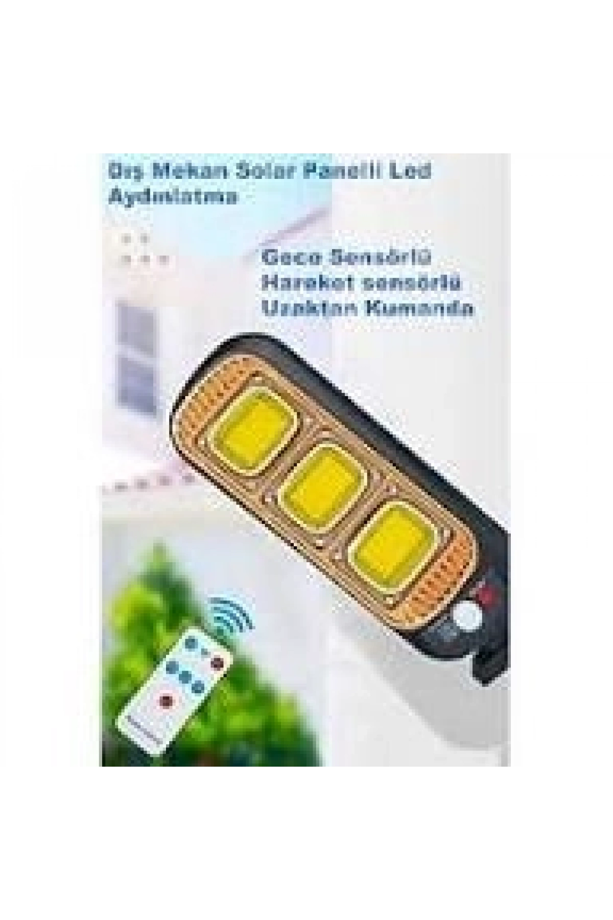 Solar Panel Su Geçirmez Uzaktan Kumandalı LED Hareket Sensörü Bahçe Ve Dış Mekan Lambası (0177)