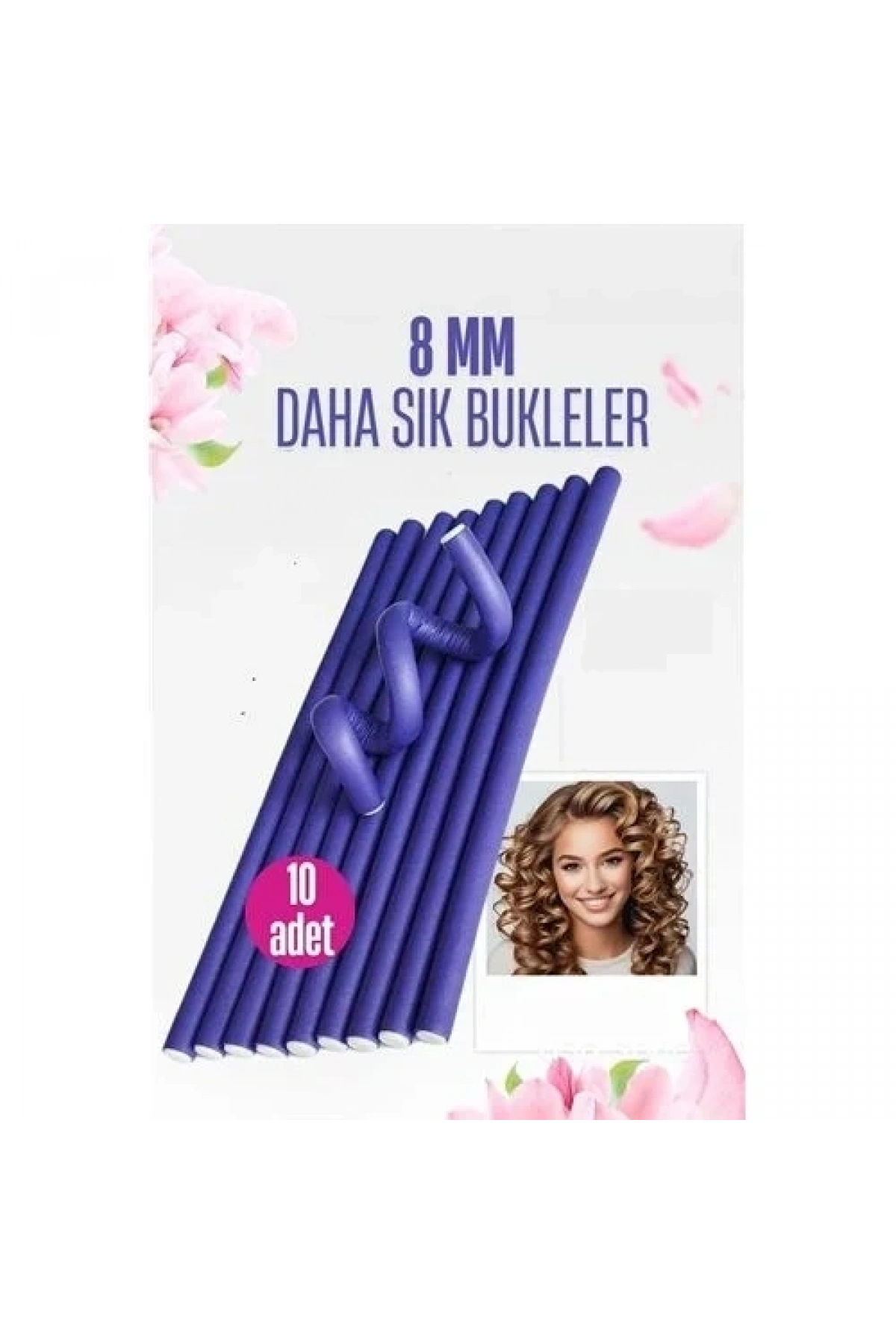 Sosis Latex Bigudi - Isısız Saç Bigudisi - 10 Adet 8 Mm 721913