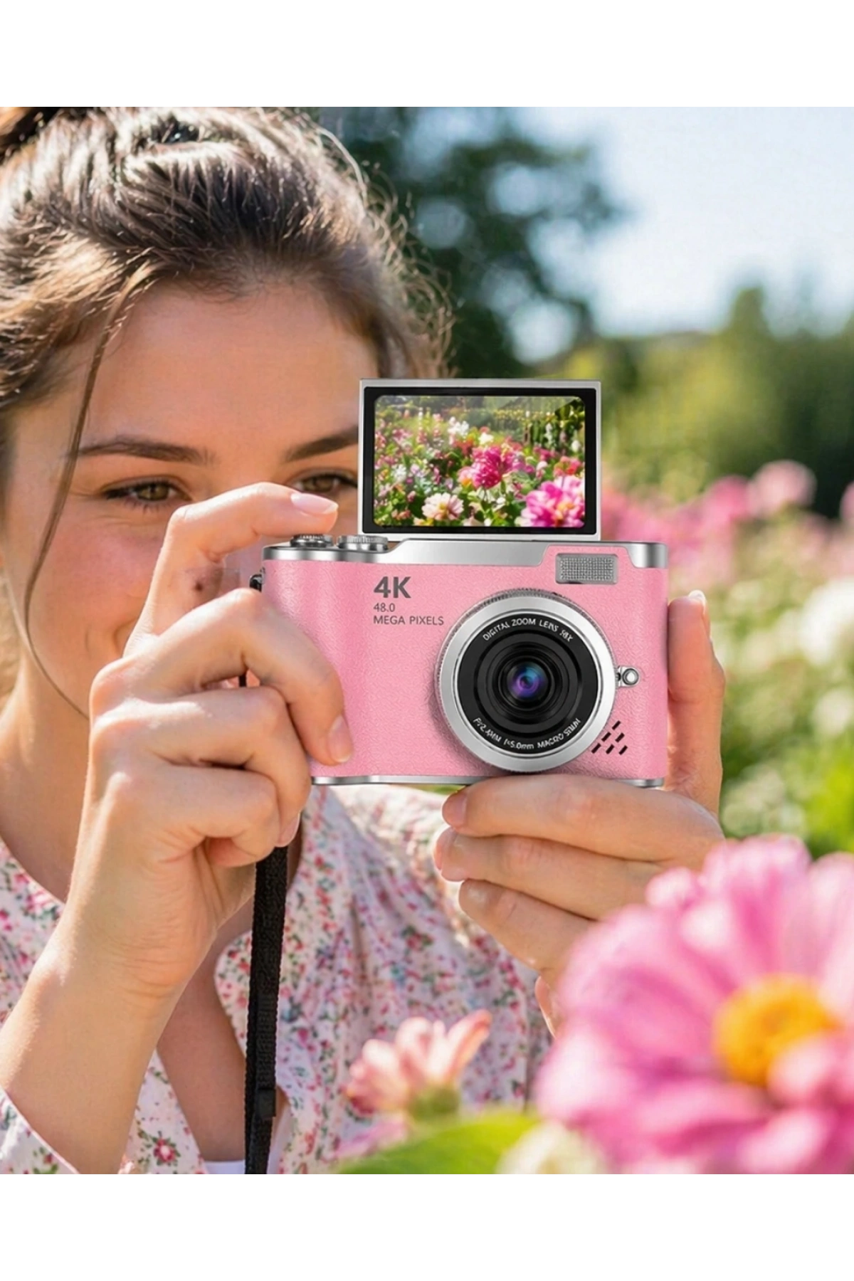 Sosyal Medya İçerik Kamera 48 MP HD Video Flip Ekranlı Dijital Kamera