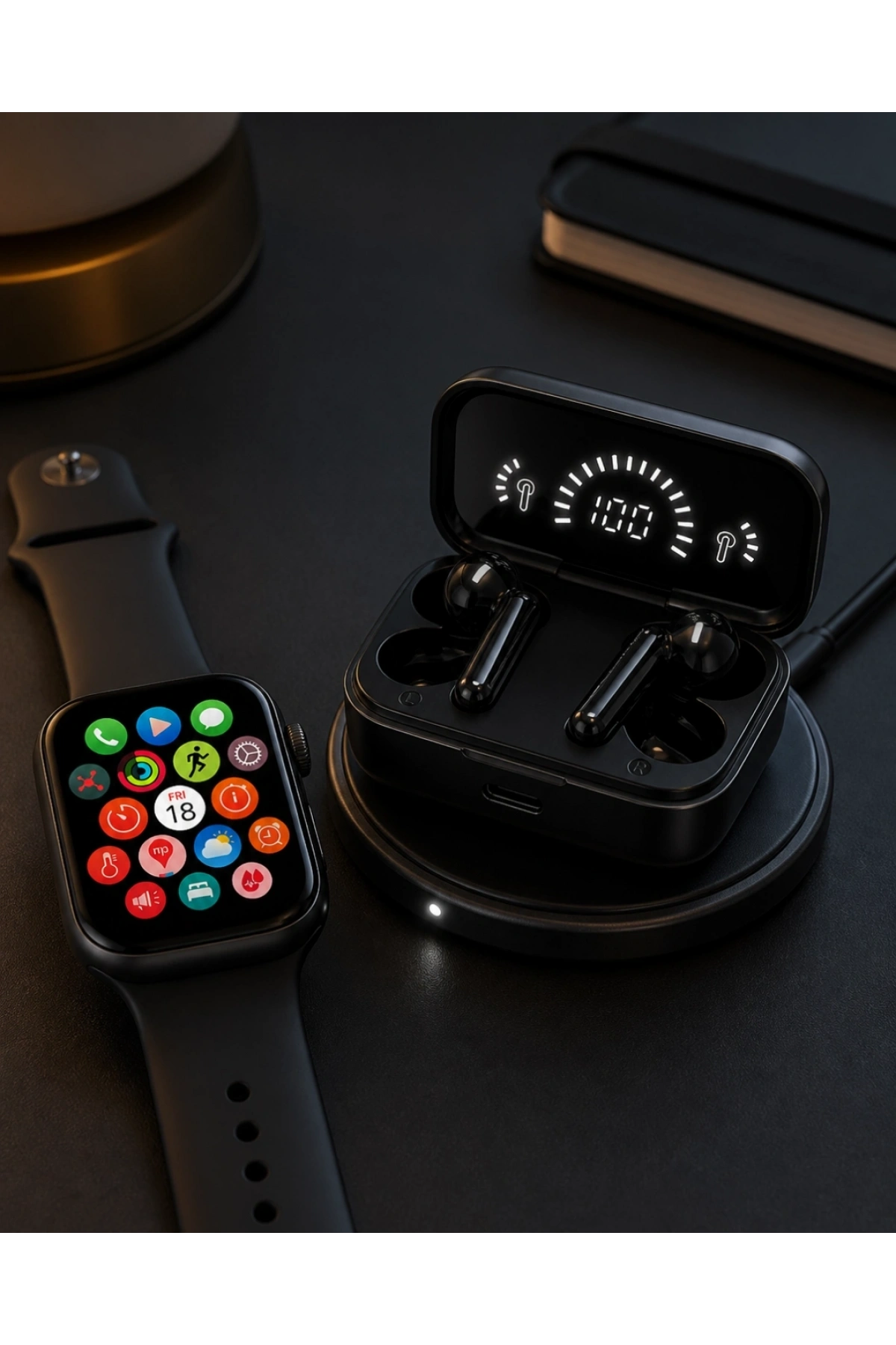 Spor ve Günlük Kullanıma Uygun Akıllı Saat ve Bluetooth Kulaklık Seti Yüksek Performans
