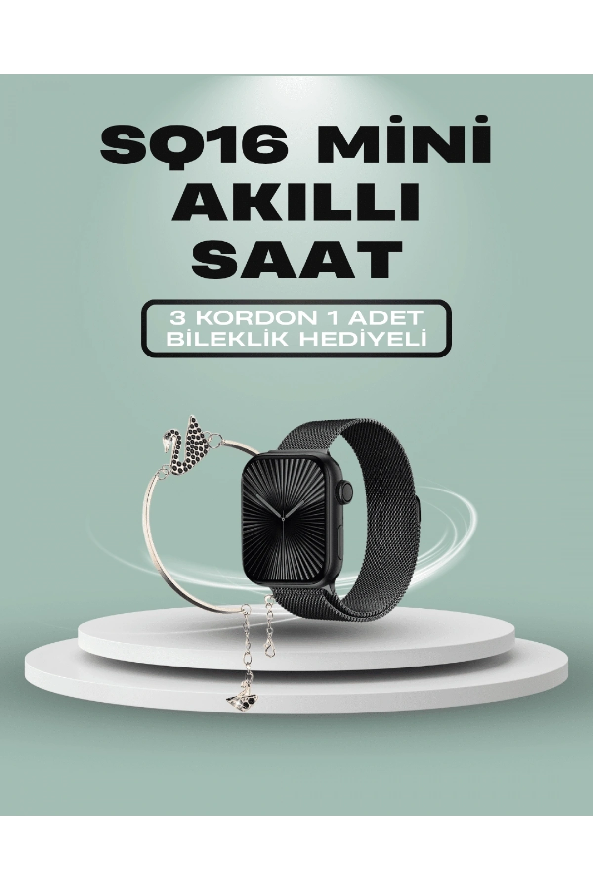 SQ-16 Mini Series 10 Akıllı Saat – 3 Kordon + Hediye Bileklik