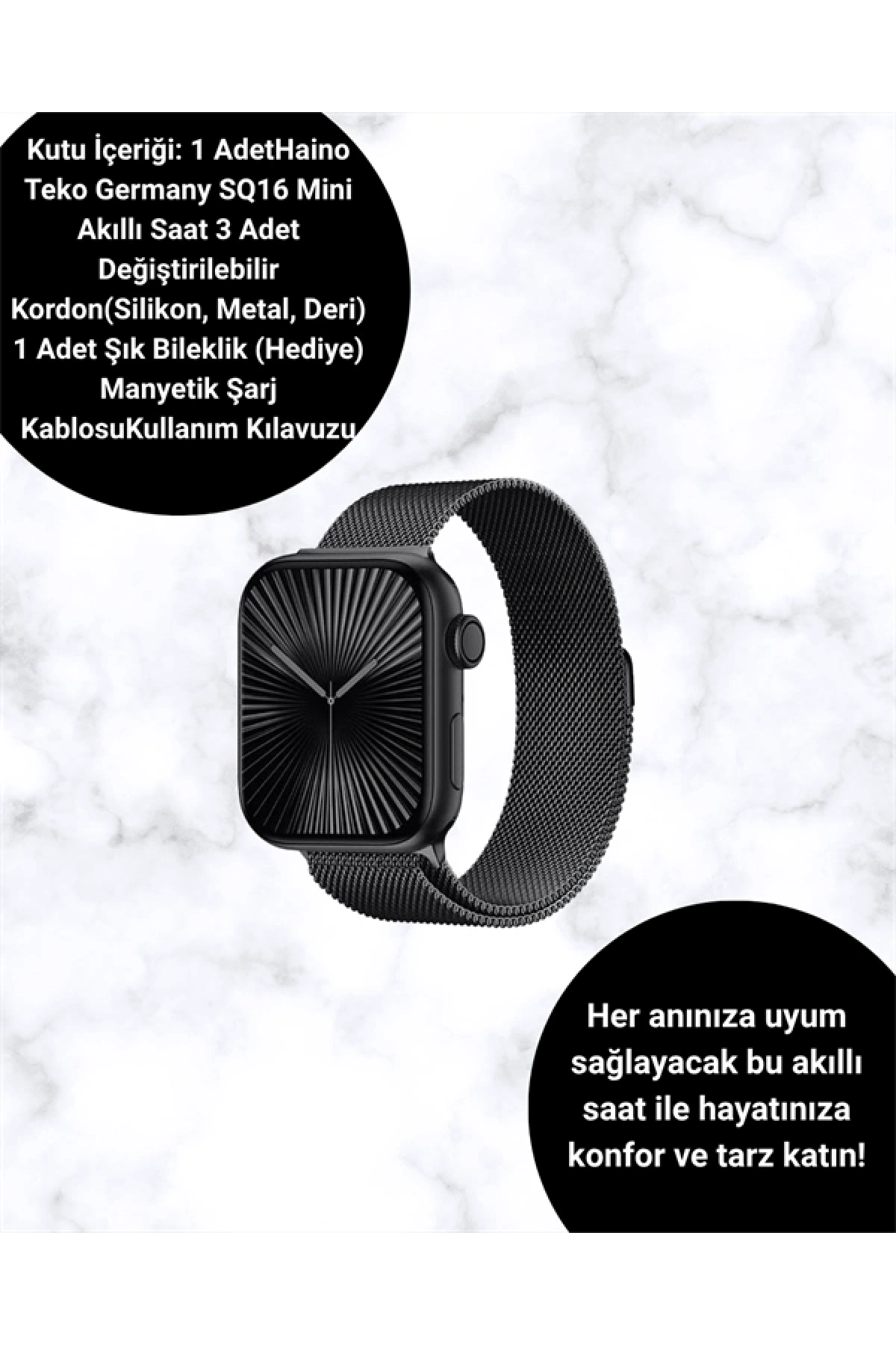 SQ-16 Mini Series 10 Akıllı Saat | Spor Modları, Bildirim ve Müzik Kontrolü