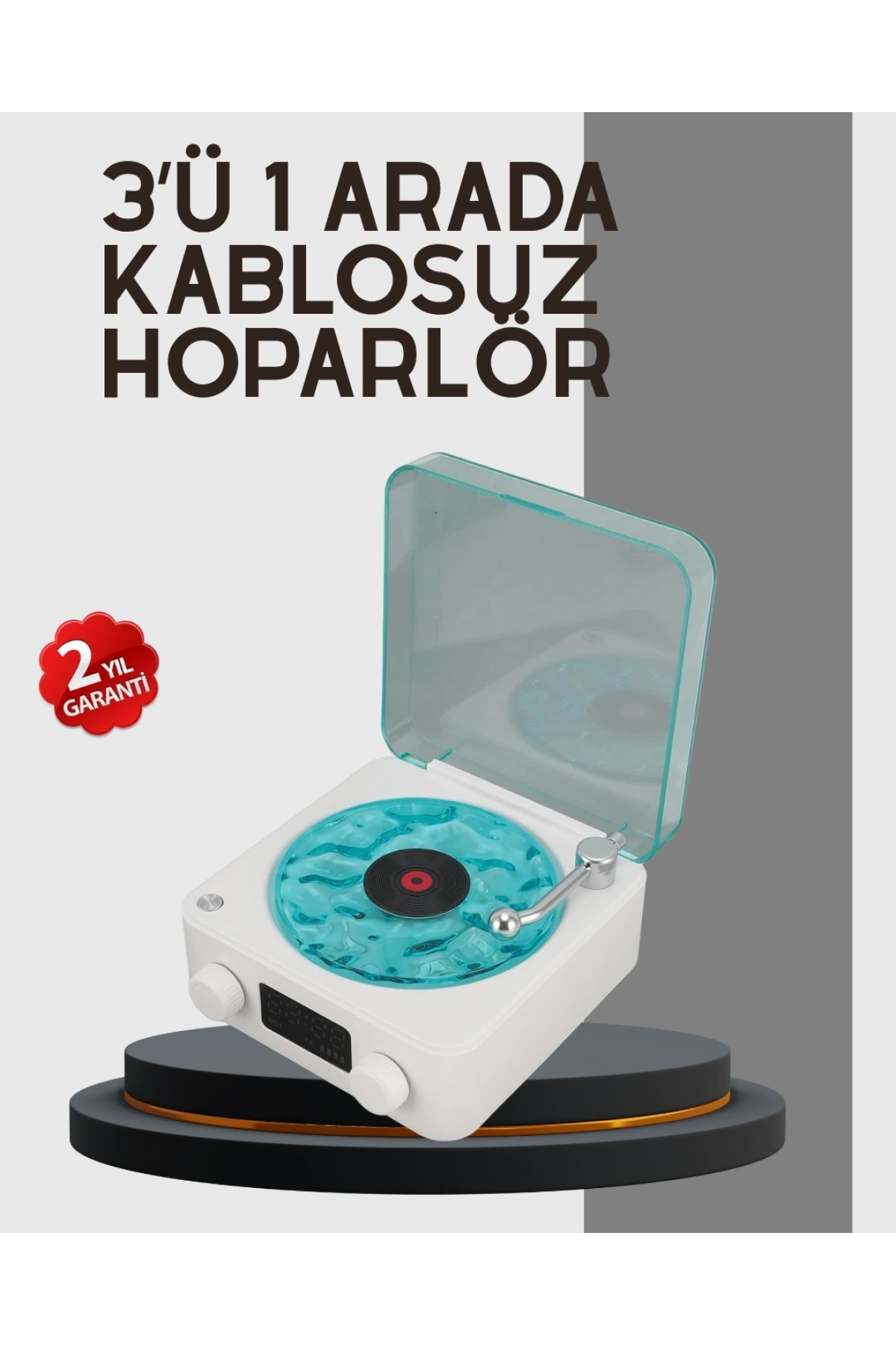 Stereo Sesli Gece Lambalı Bluetooth Hoparlör – Şık Vintage Tasarım