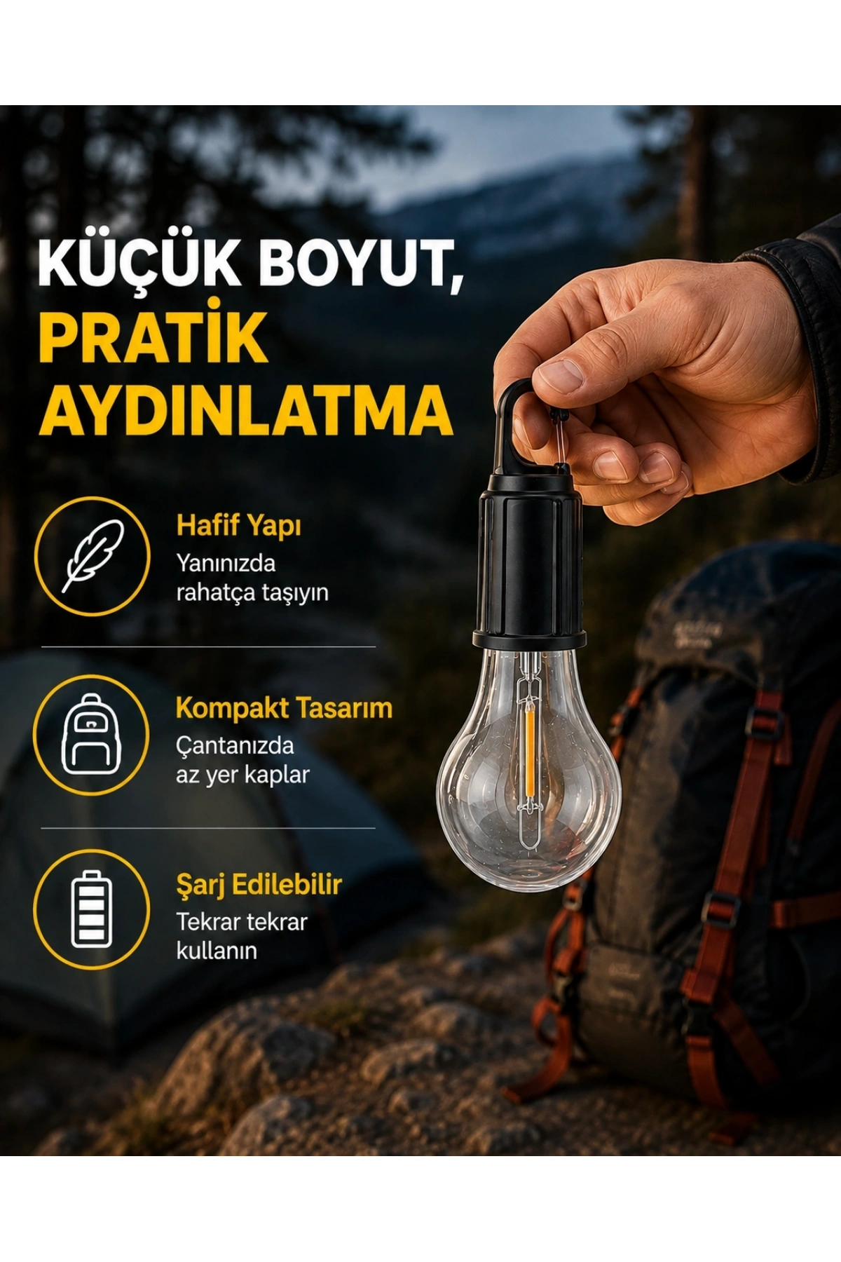 Su Geçirmez Dış Mekan LED Çadır Işığı