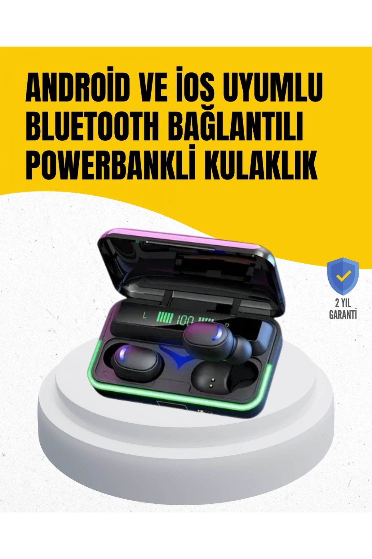 Su Geçirmez E10 Bluetooth Kulaklık Powerbank ve Gürültü Engelleme