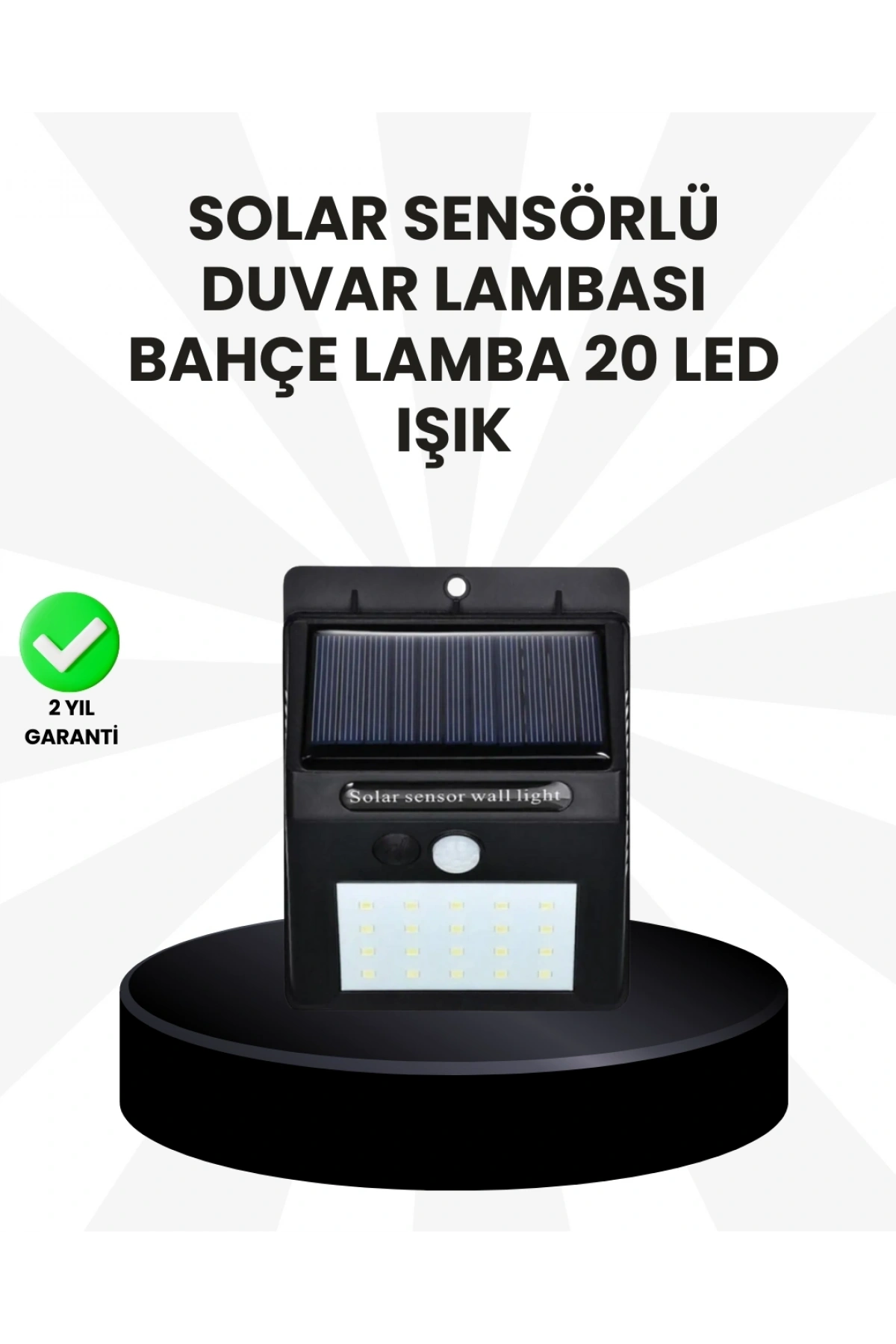 Su Geçirmez IP65 20 LED Solar Sensörlü Bahçe ve Veranda Aydınlatma