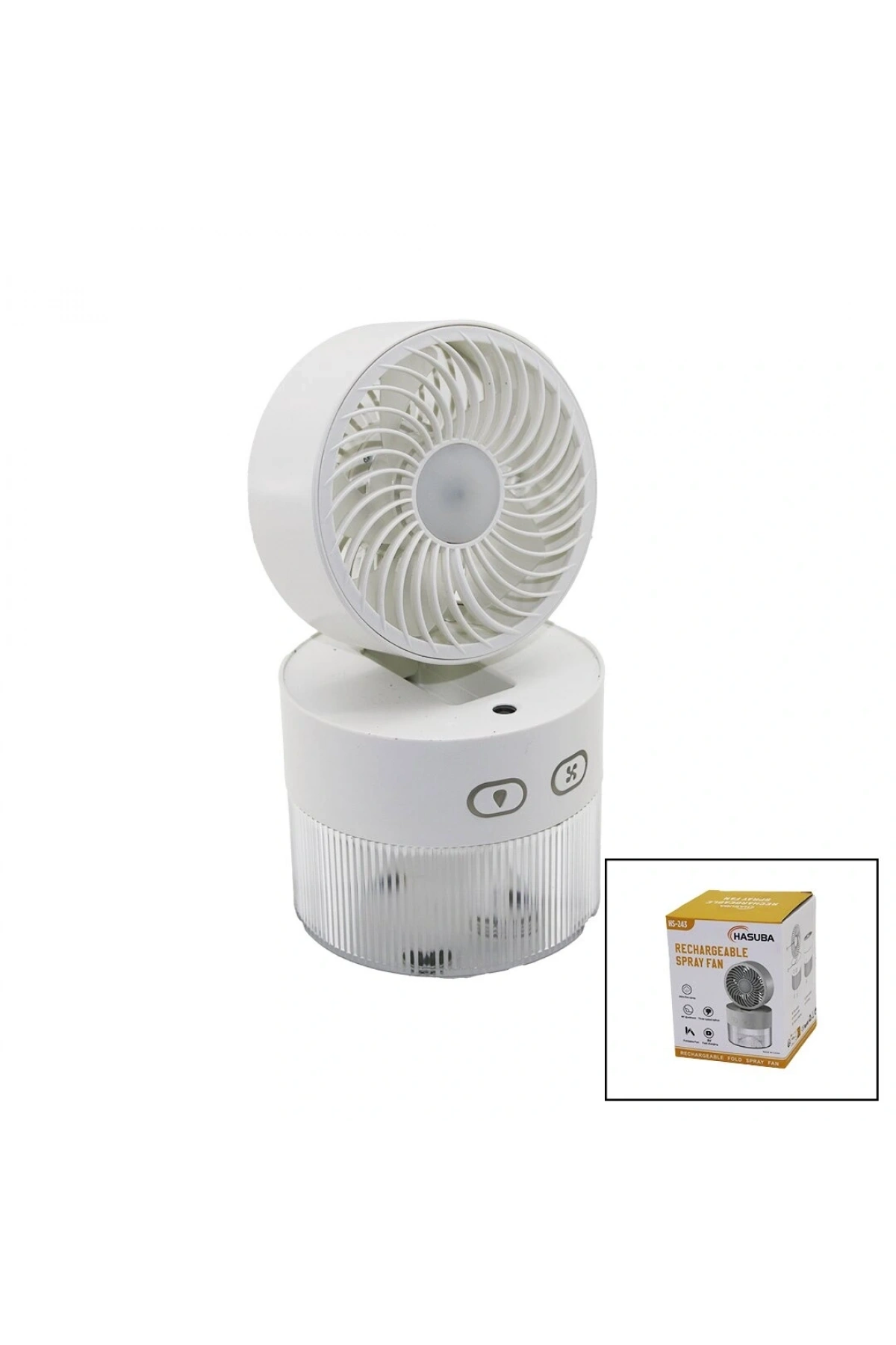 SU SPREYLİ  KATLANIR BAŞLIK - 90 DERECE IŞIKLI USB MİNİ FAN ÇAP=11.2CM - Y:13.5-20.5CM 3 KADEME HIZ  350ML (5047)