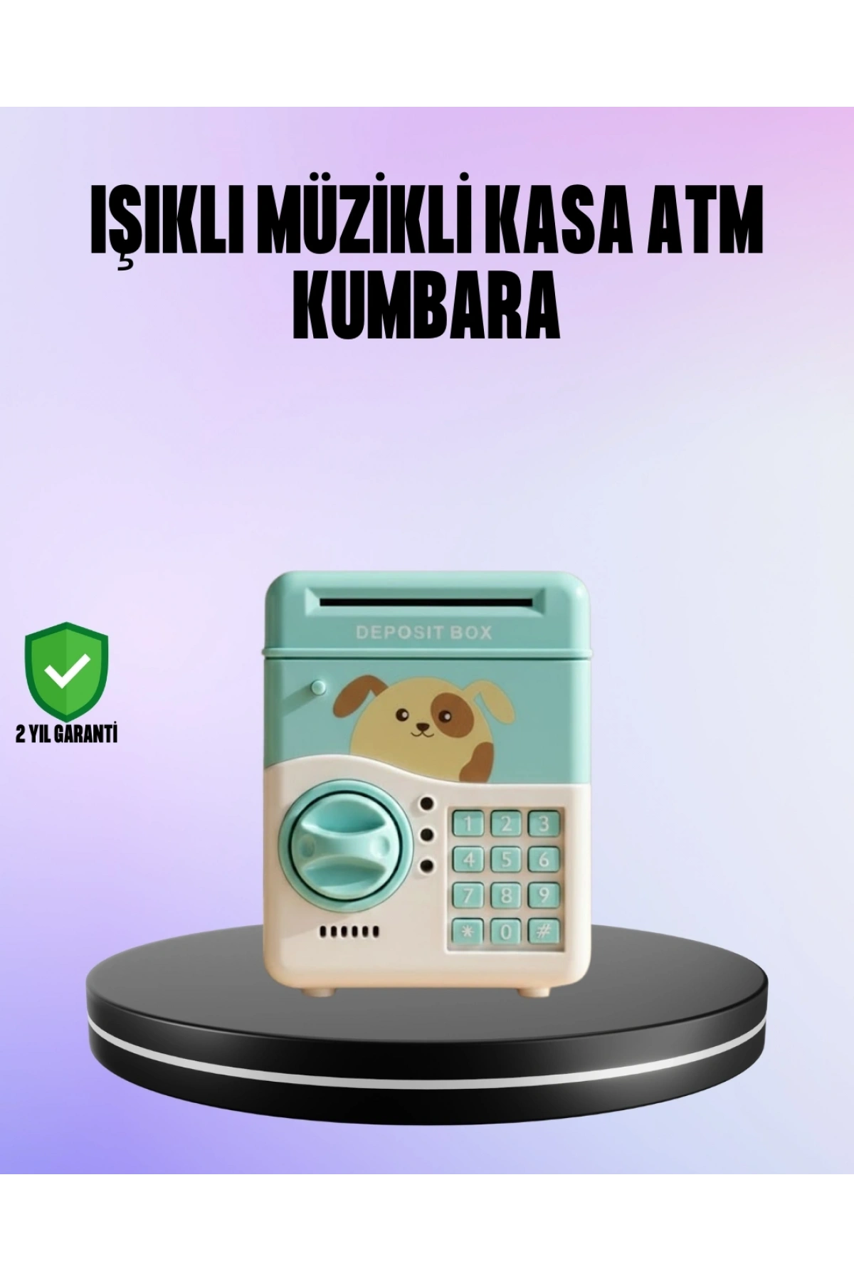 Su Yeşili Elektronik Şifreli ATM Tasarımlı Para Biriktirme Kumbarası