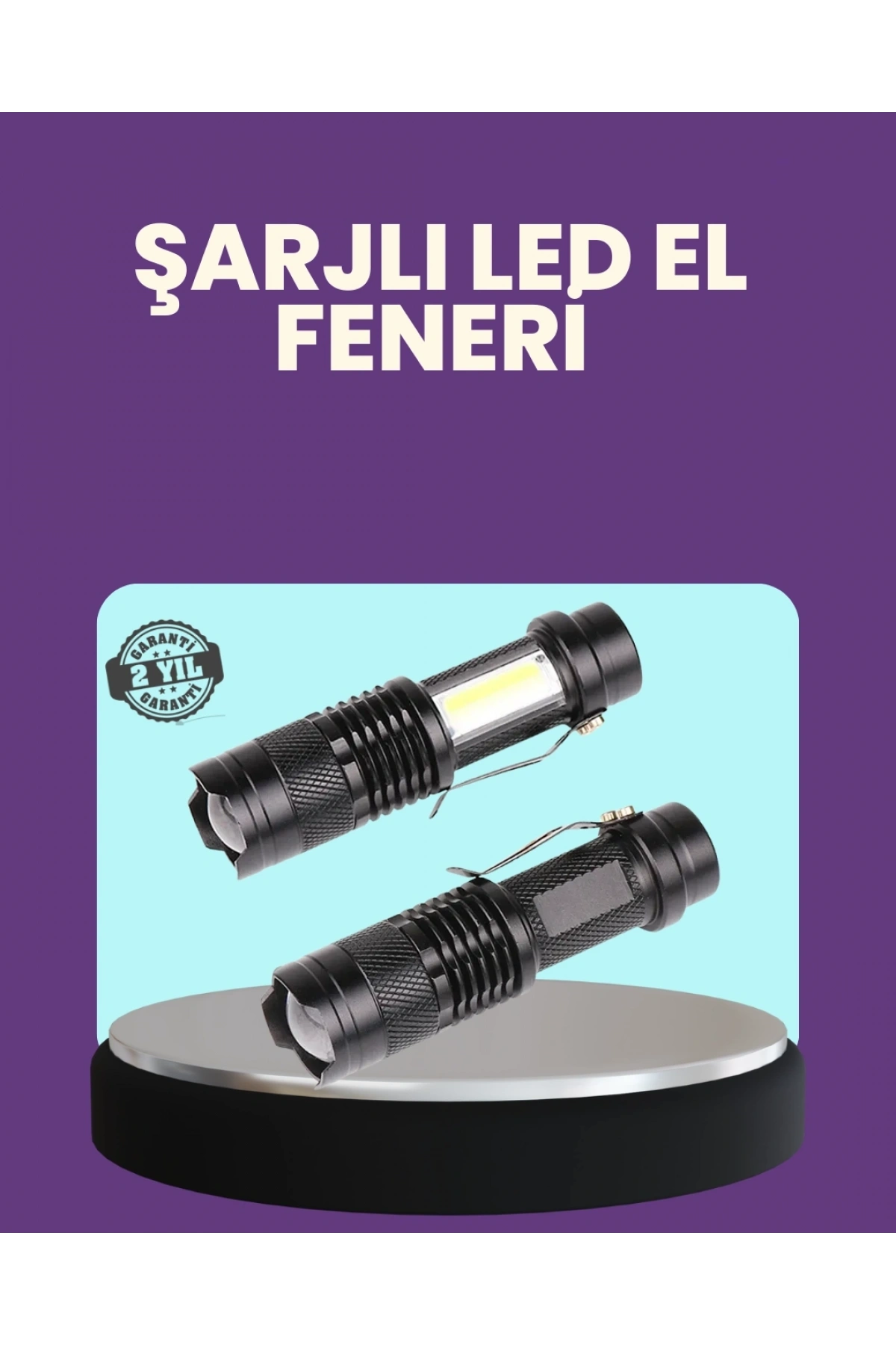 Suya Dayanıklı 4 Modlu Mini LED El Feneri