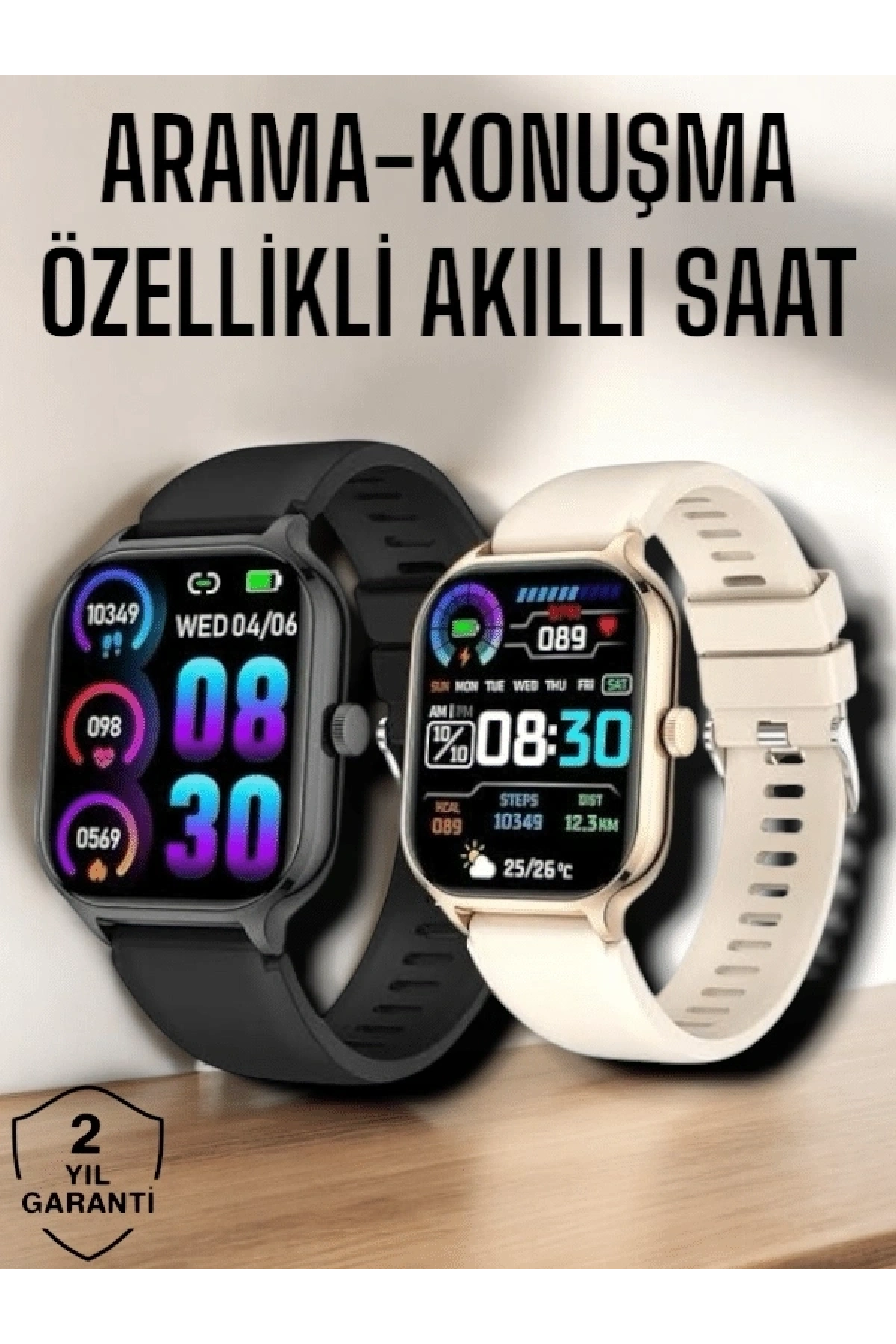 Suya Dayanıklı Bluetooth Akıllı Saat GPS, Adımsayar, Nabız & Sağlık Takibi