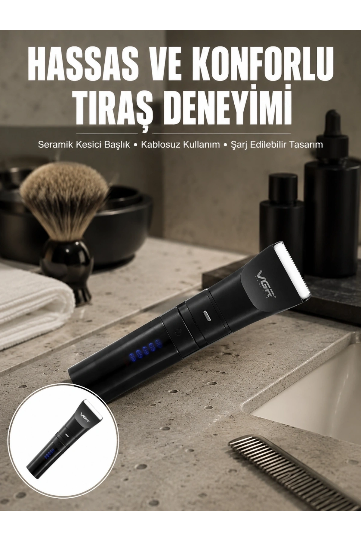 Suya Dayanıklı Tıraş Makinesi – Hassas Paslanmaz Çelik ve Titanyum  Yeni Nesil