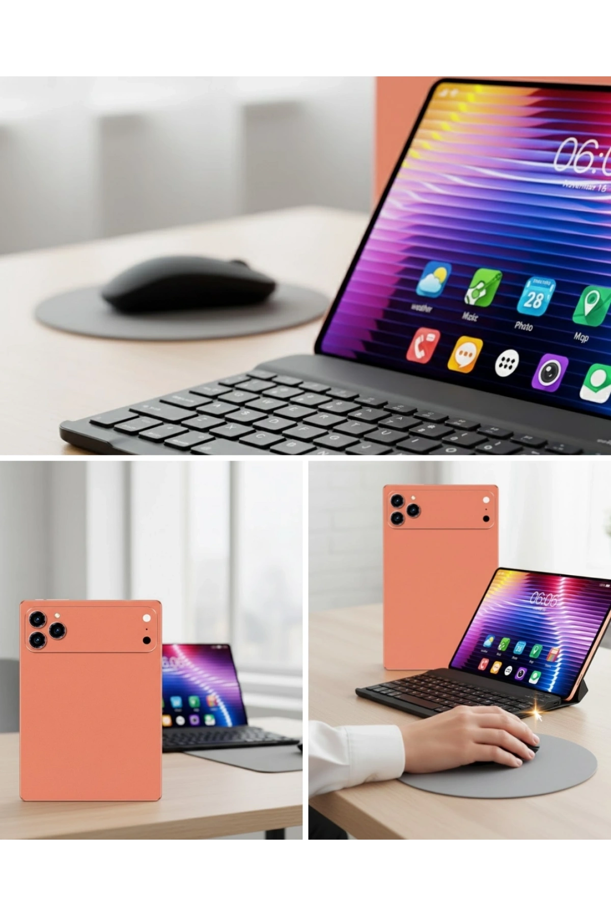 Tablet Bilgisayar Klavye Kılıf Stylus ve Cam Hediyeli