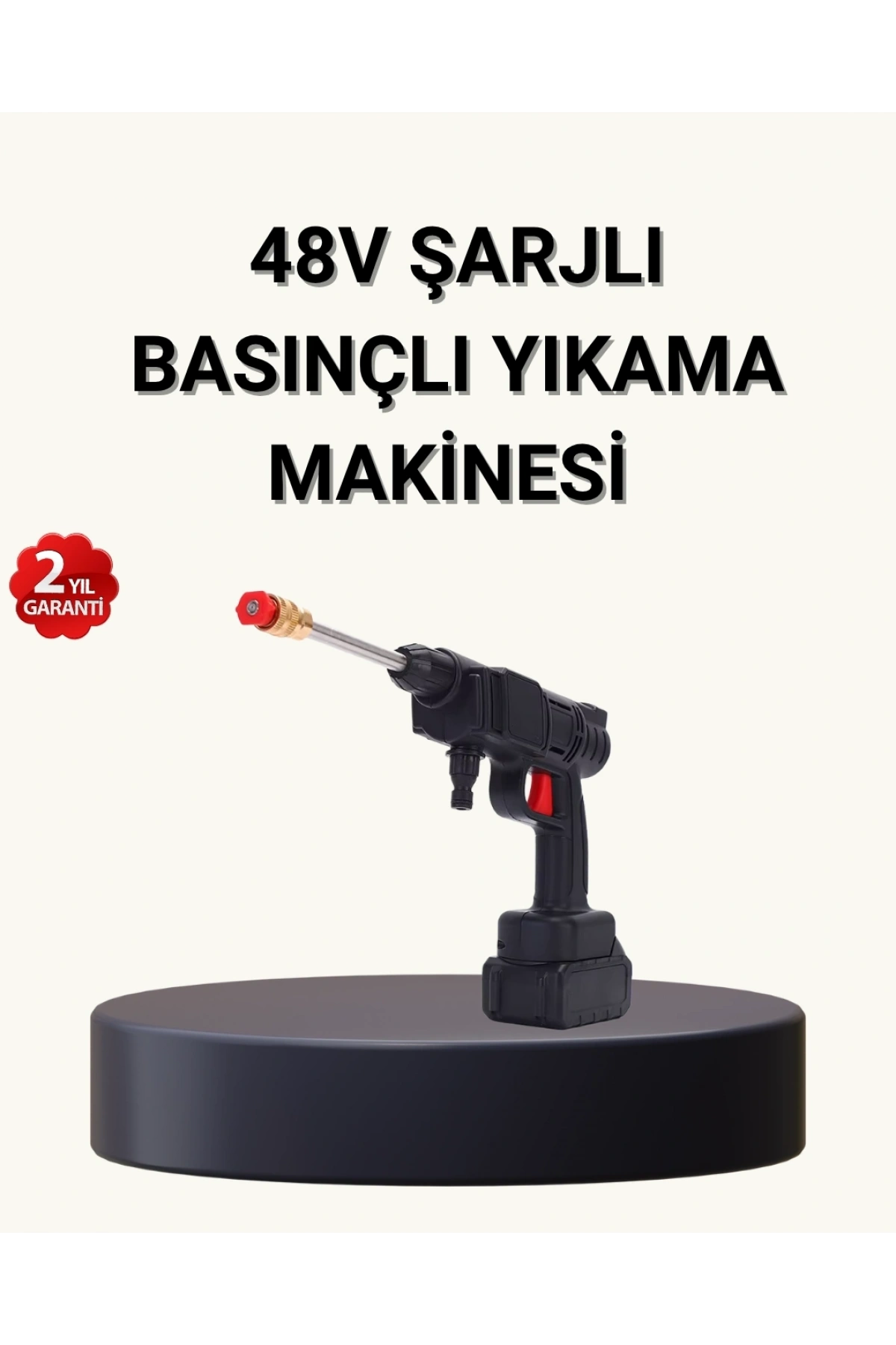 Taşınabilir Basınçlı Yıkama Makinesi – 5m Hortumlu, Köpük Şişeli, 48V Güçlü