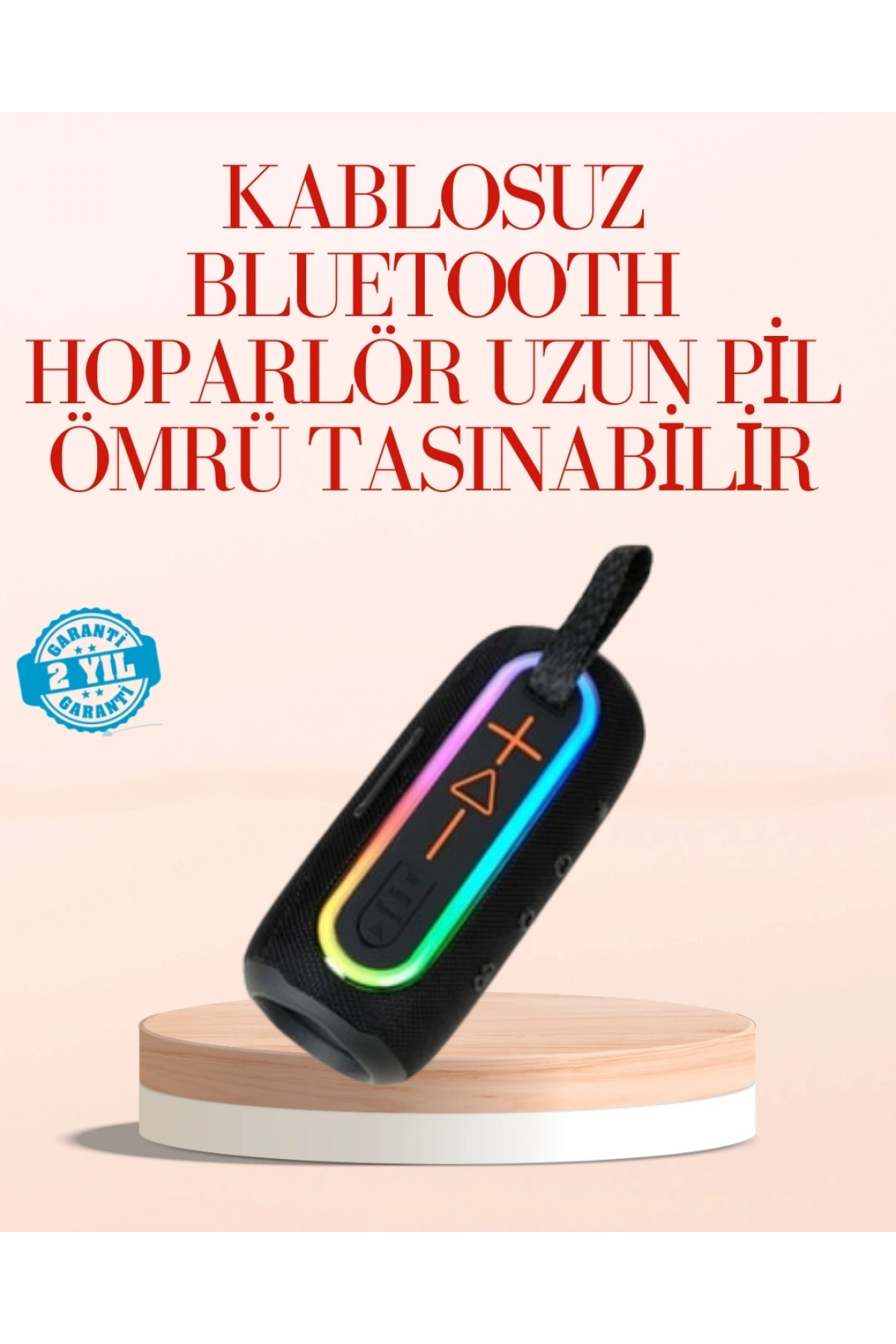 Taşınabilir Bluetooth Hoparlör Kırmızı IP67 Su Geçirmez
