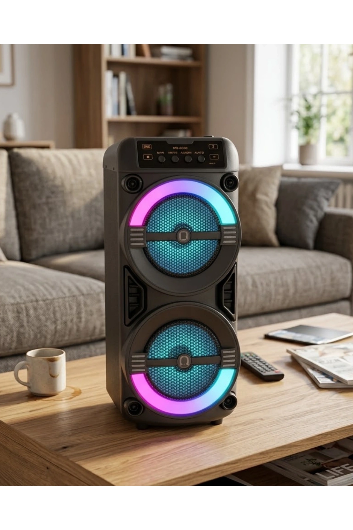 Taşınabilir Bluetooth Hoparlör RGB Işık Efektli Stereo Ses