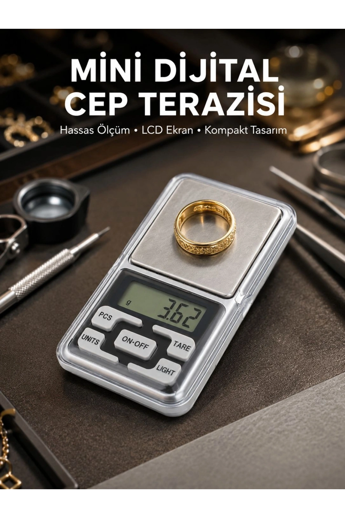 Taşınabilir Dijital Cep Terazisi 5 Ölçüm Birimli Yeni Nesil