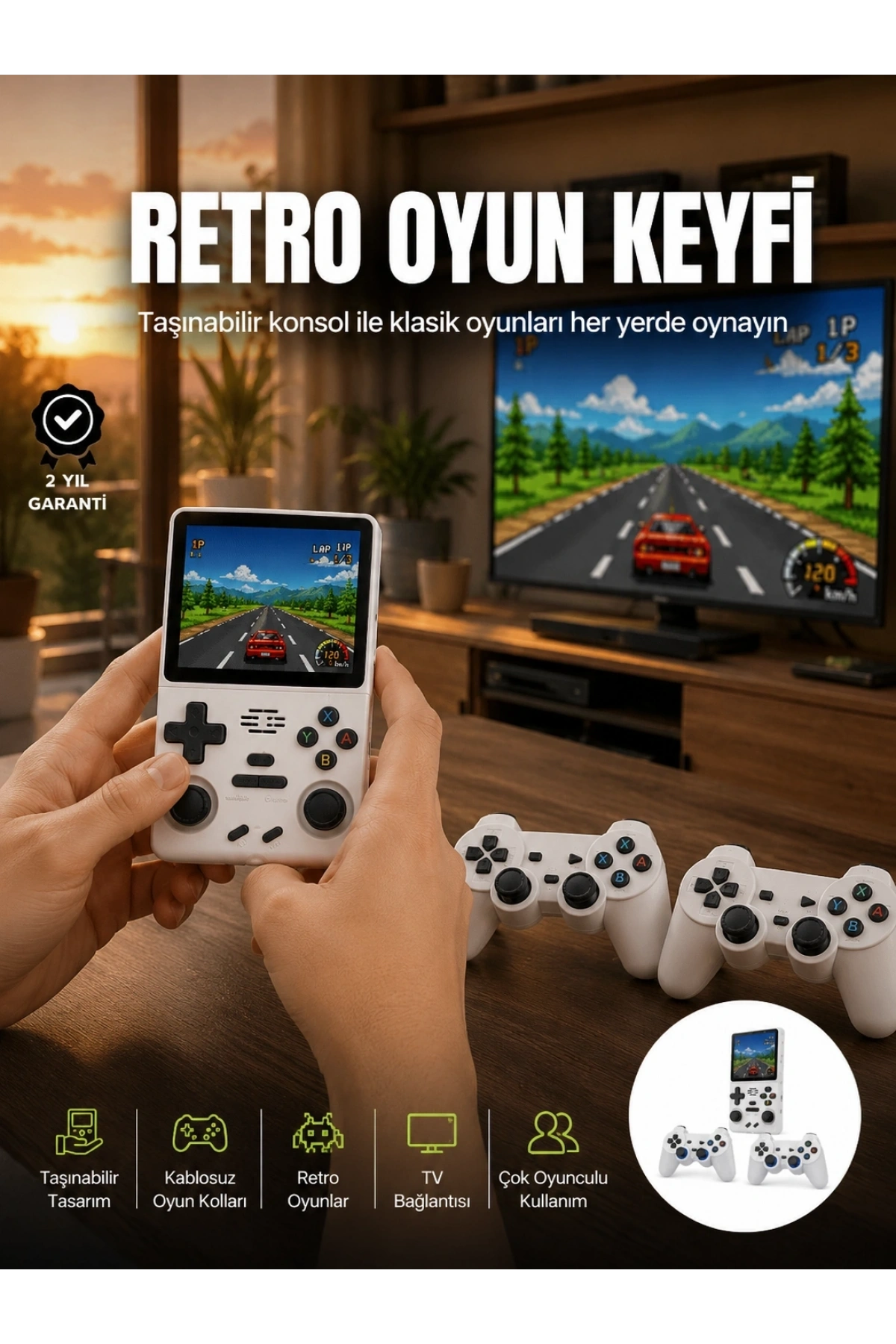 Taşınabilir El Konsolu Kablosuz Gamepadli Yeni Nesil