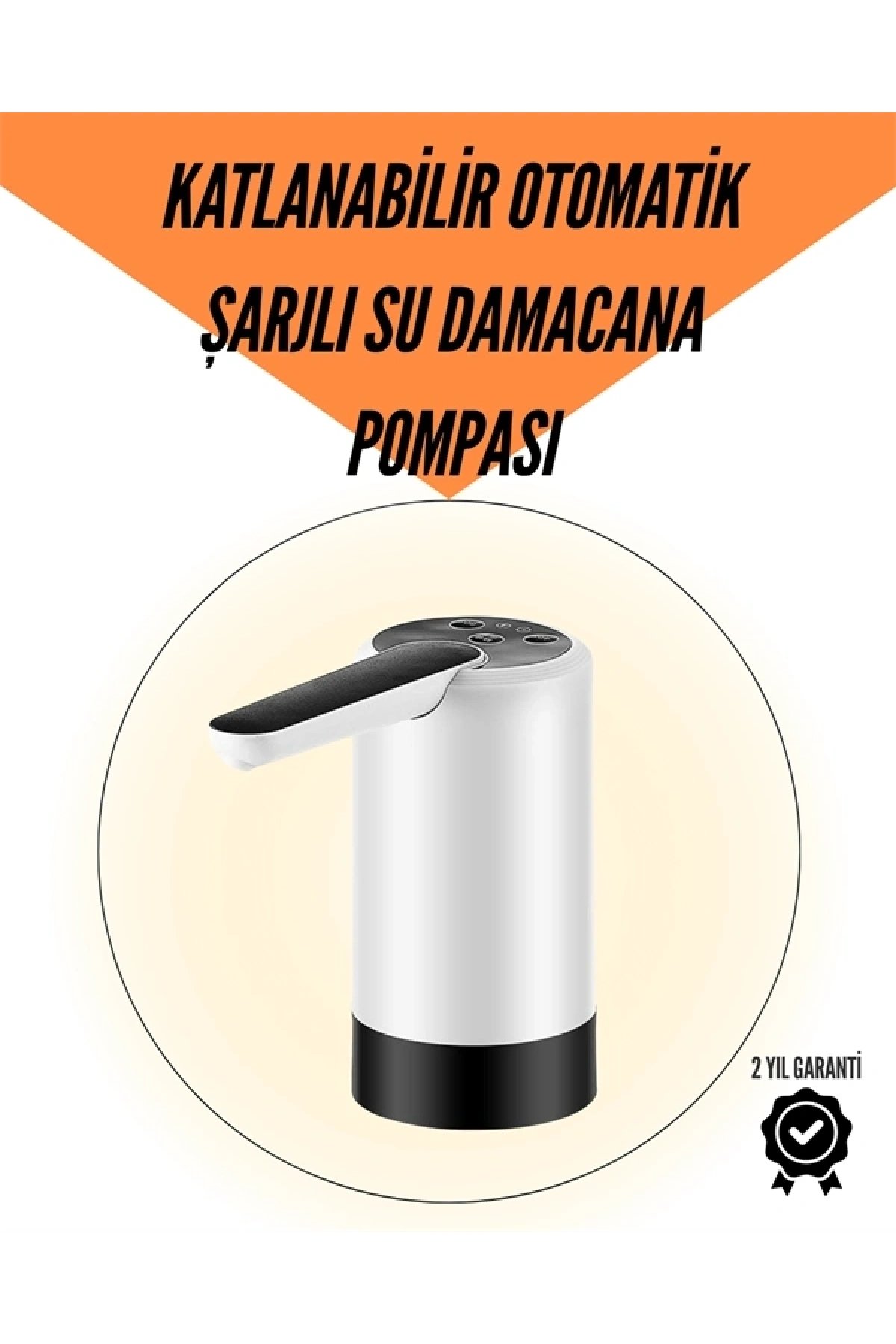 Taşınabilir Şarjlı Damacana Su Pompası Hijyenik Tasarım