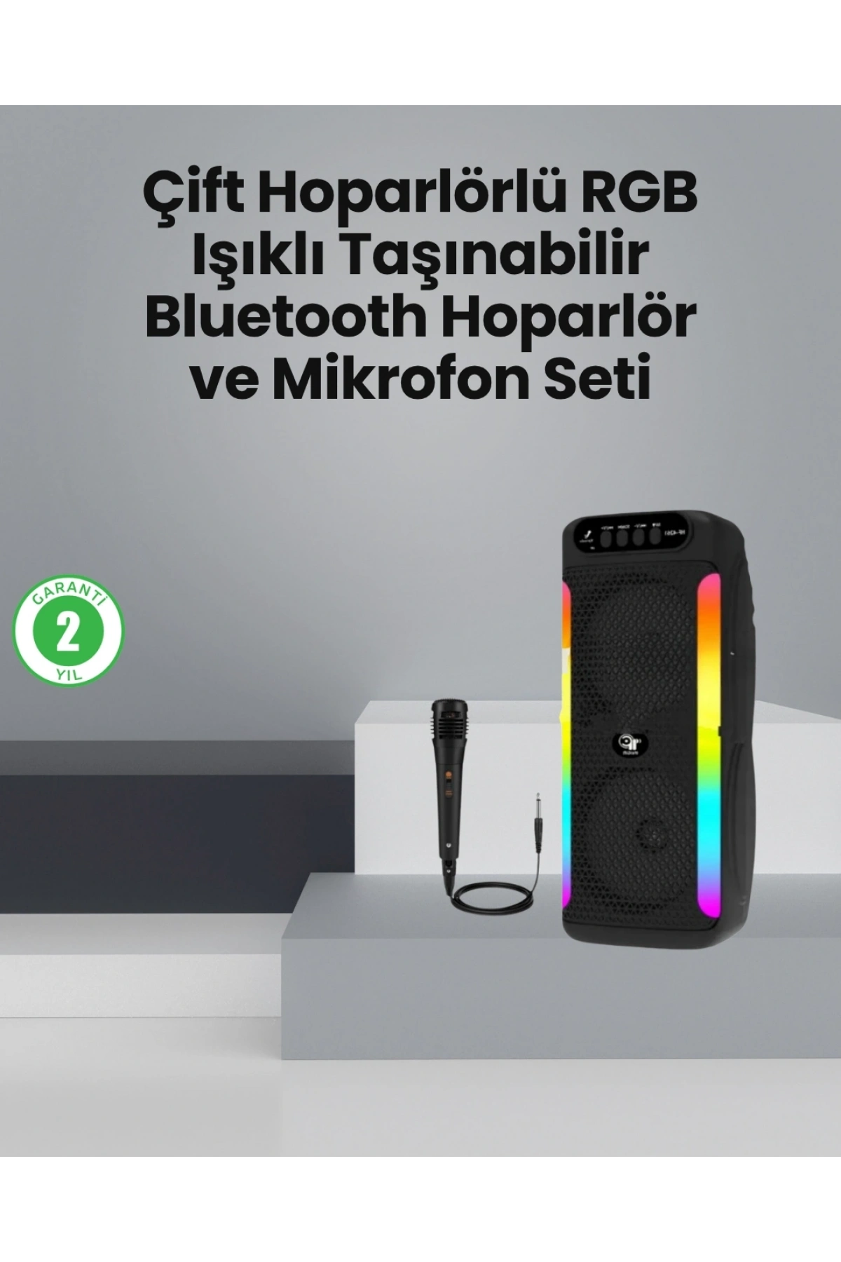Taşınabilir Şarjlı Hoparlör USB, SD Kart, AUX Girişli