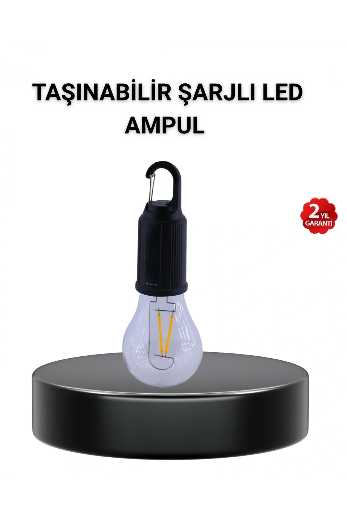 Taşınabilir Şarjlı LED Kamp Lambası – Type-C Girişli ve Kancalı Tasarım