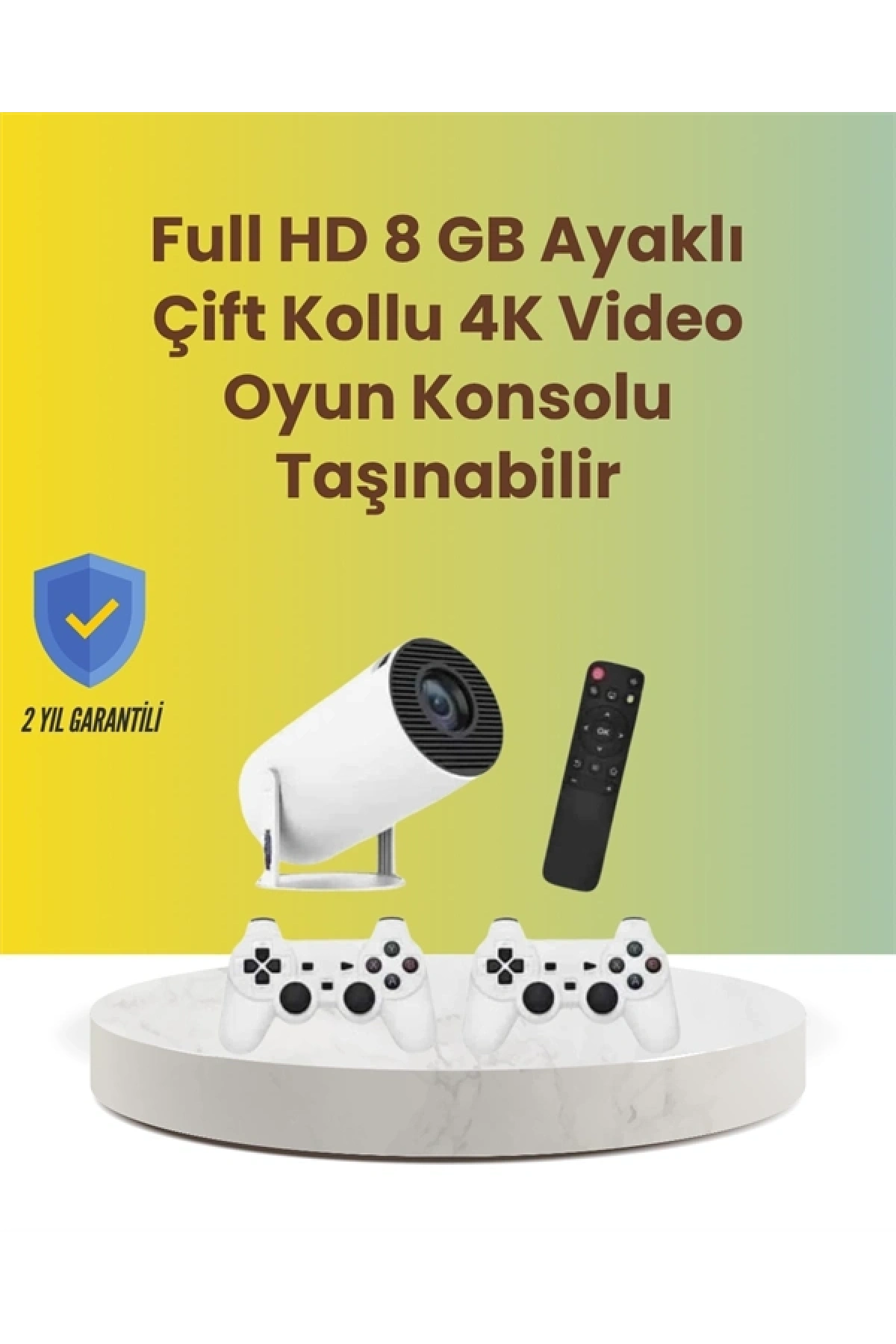 TÇift Kollu Tasarımlı Kablosuz Projeksiyon – 4K, 10.000 Oyun ve Smart App Desteği