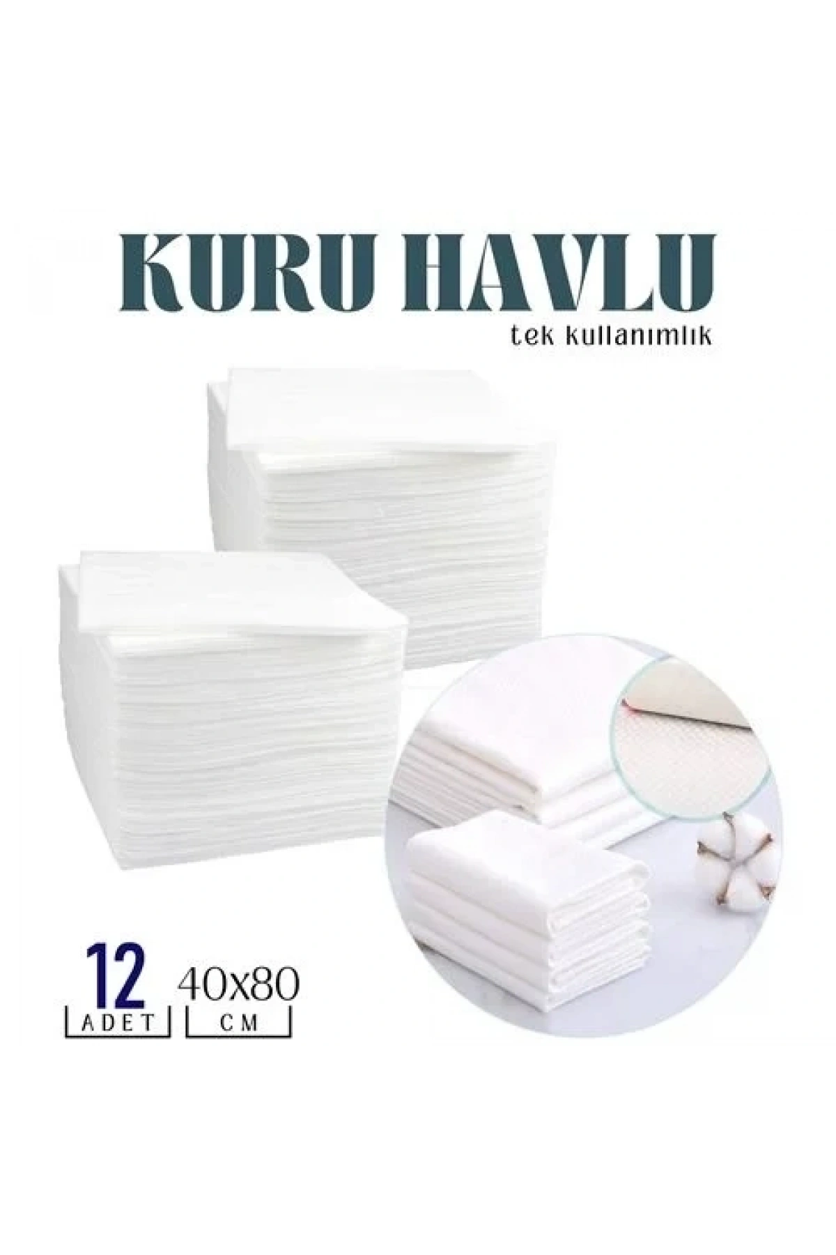 Tek Kullanımlık Kuru Havlu Çok Amaçlı 40x80 Cm 12 Adet 718430