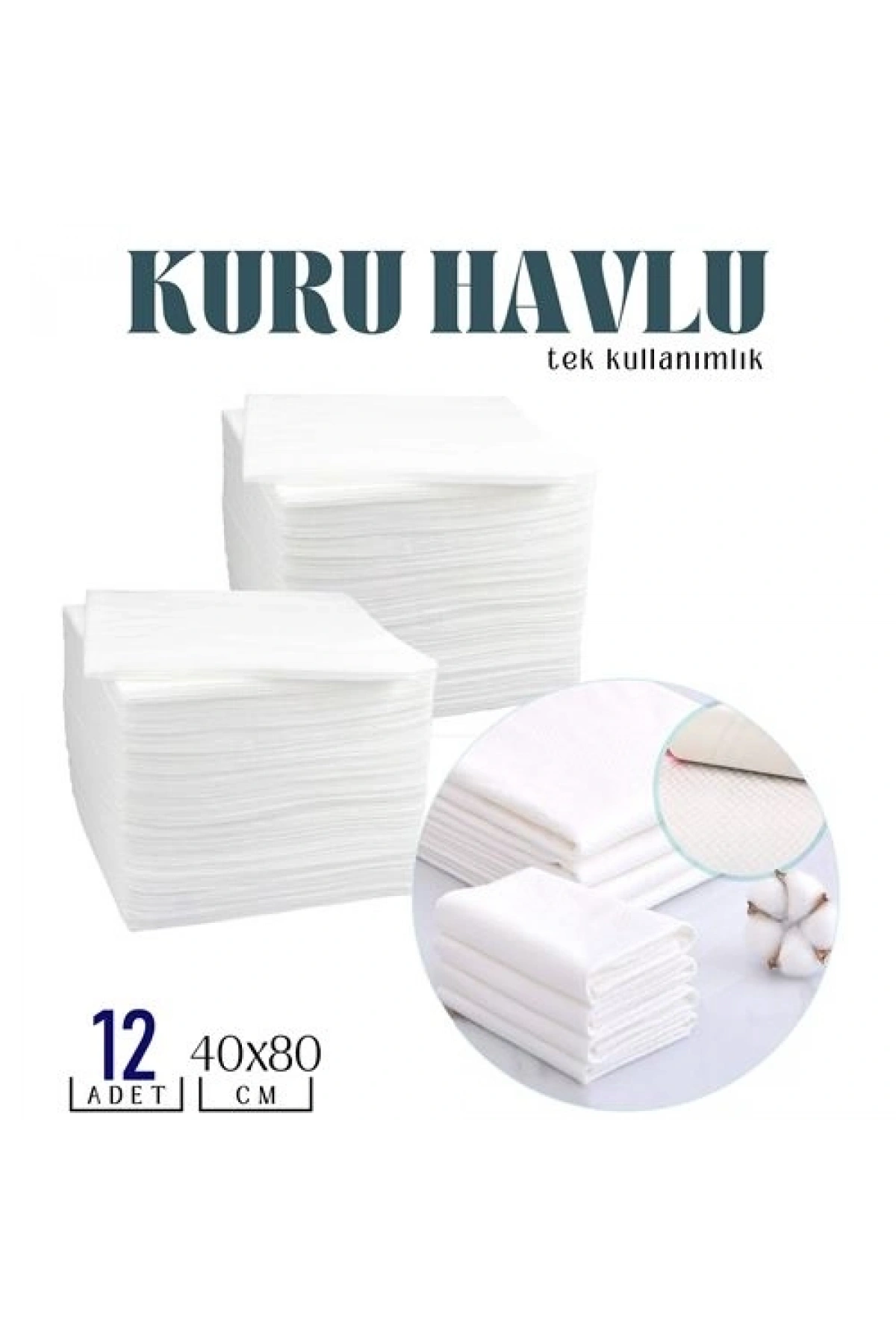 Tek Kullanımlık Kuru Havlu Çok Amaçlı 40X80 CM 12 Adet 718430