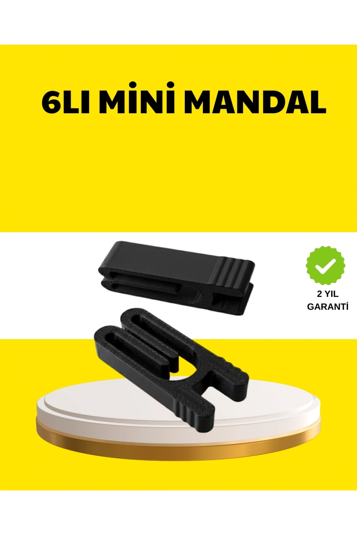 Tekrar Kullanılabilir Poşet Mandalı Siyah 6’lı Set