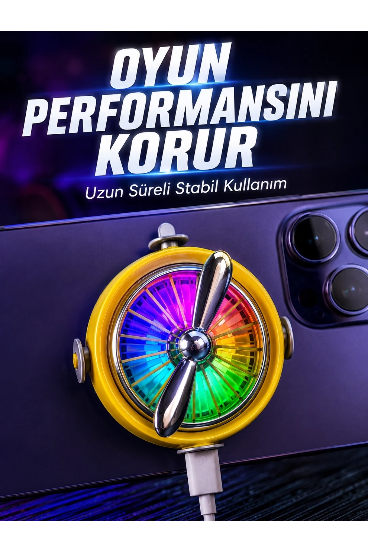 Telefon İçin RGB LED Manyetik Soğutma Fanı