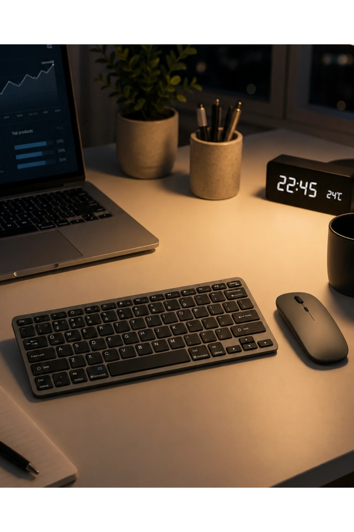 Telefon Tablet ve Bilgisayar Uyumlu Kablosuz Klavye Mouse Kombini