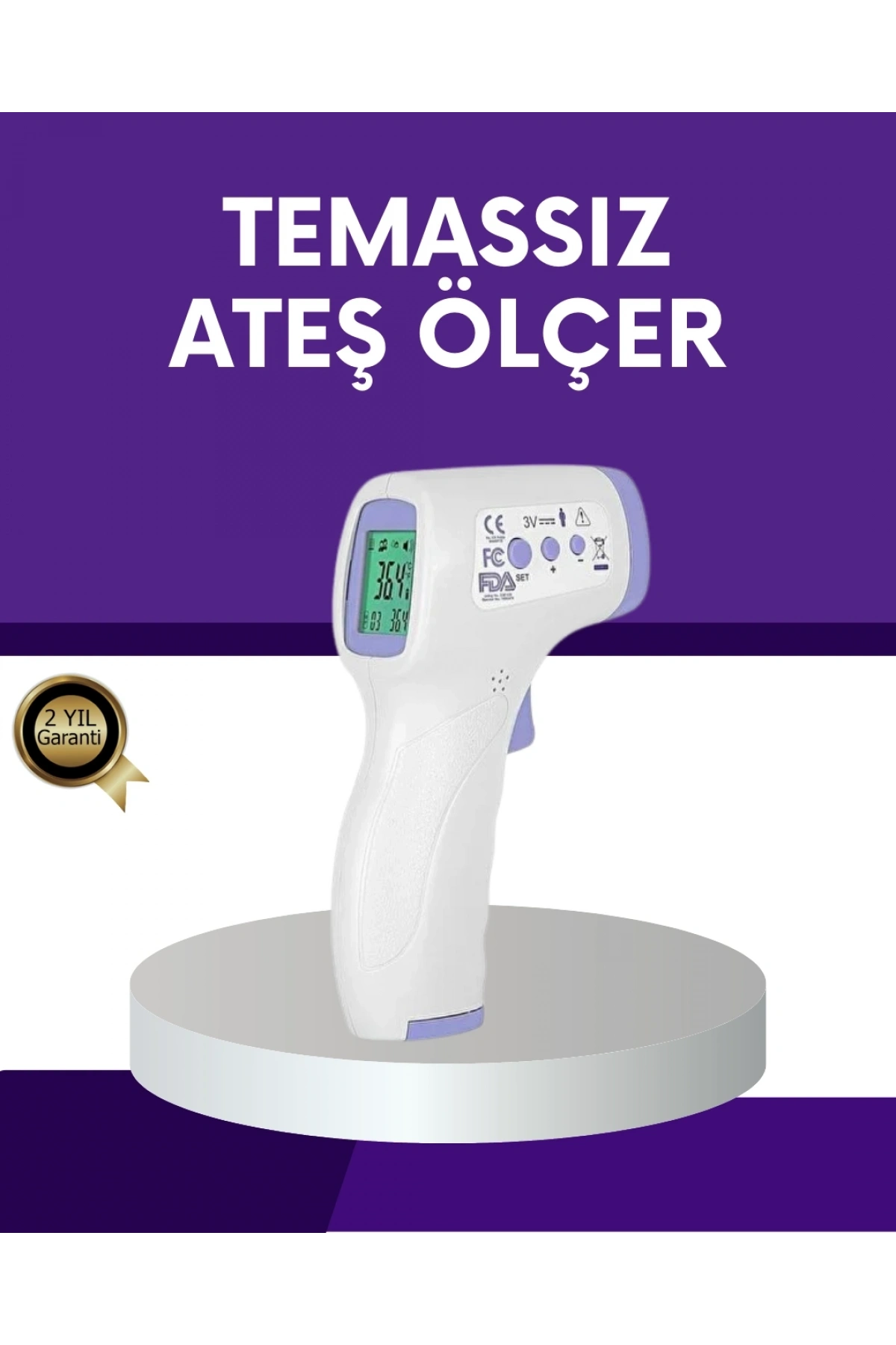 Temassız Ateş Ölçer Dijital Kızılötesi Termometre Hızlı Ölçüm