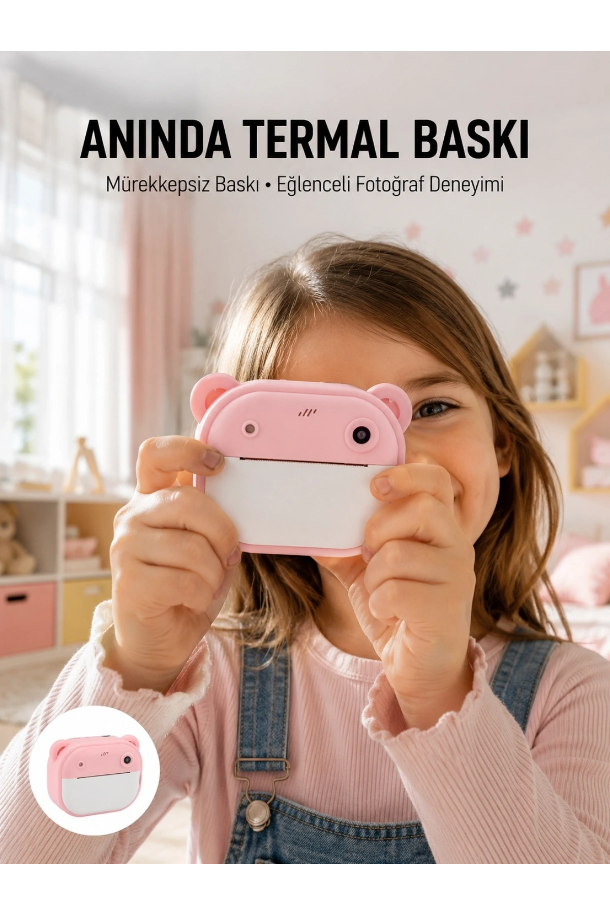 Termal Baskılı HD Şipşak Kamera 24MP Çift Lensli 32GB Hafızalı