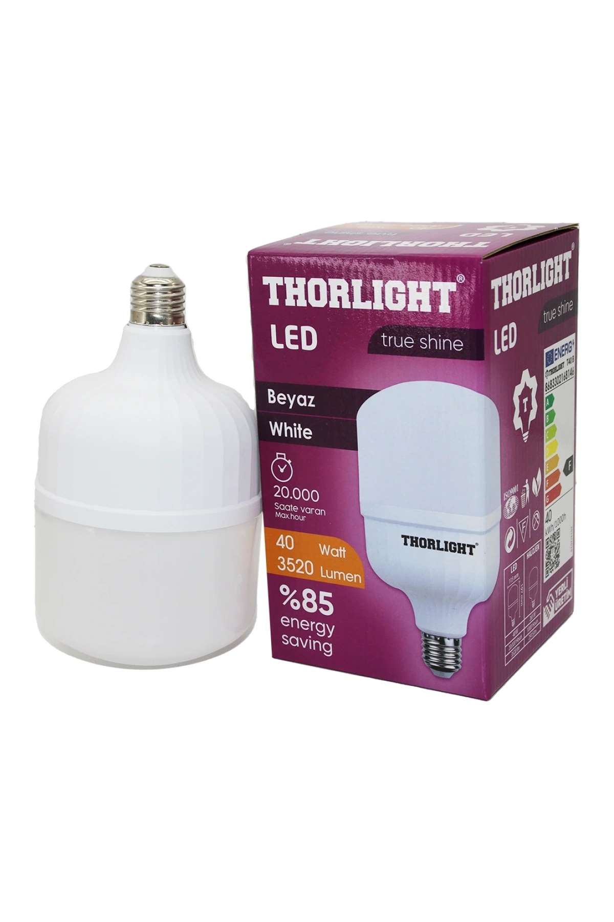 THORLIGHT 40W E27 TORCH T-SHAPE BEYAZ LED AMPUL T-40B (5047)