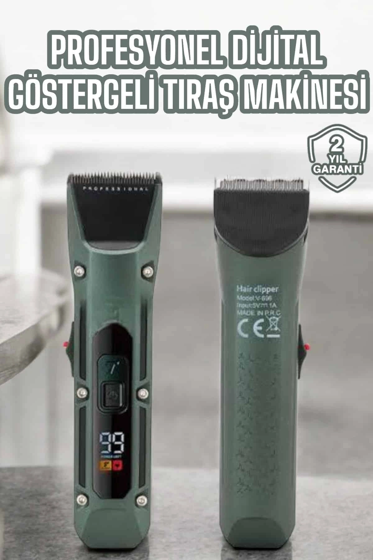 Tıraş Makinesi Dijital Göstergeli Turbo Motor Paslanmaz Çelik