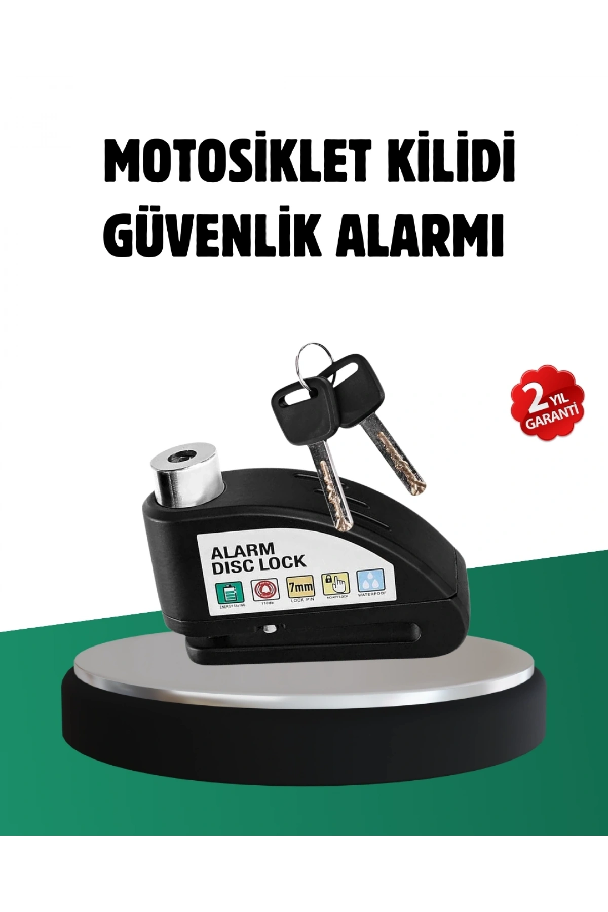Titreşim Sensörlü Alarm Disk Kilidi Motosiklet Scooter Bisiklet