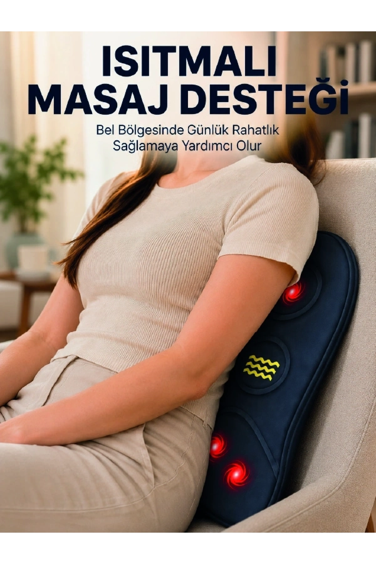 Titreşimli Isıtmalı Sırt ve Bel Masaj Minderi Ergonomik Tasarım
