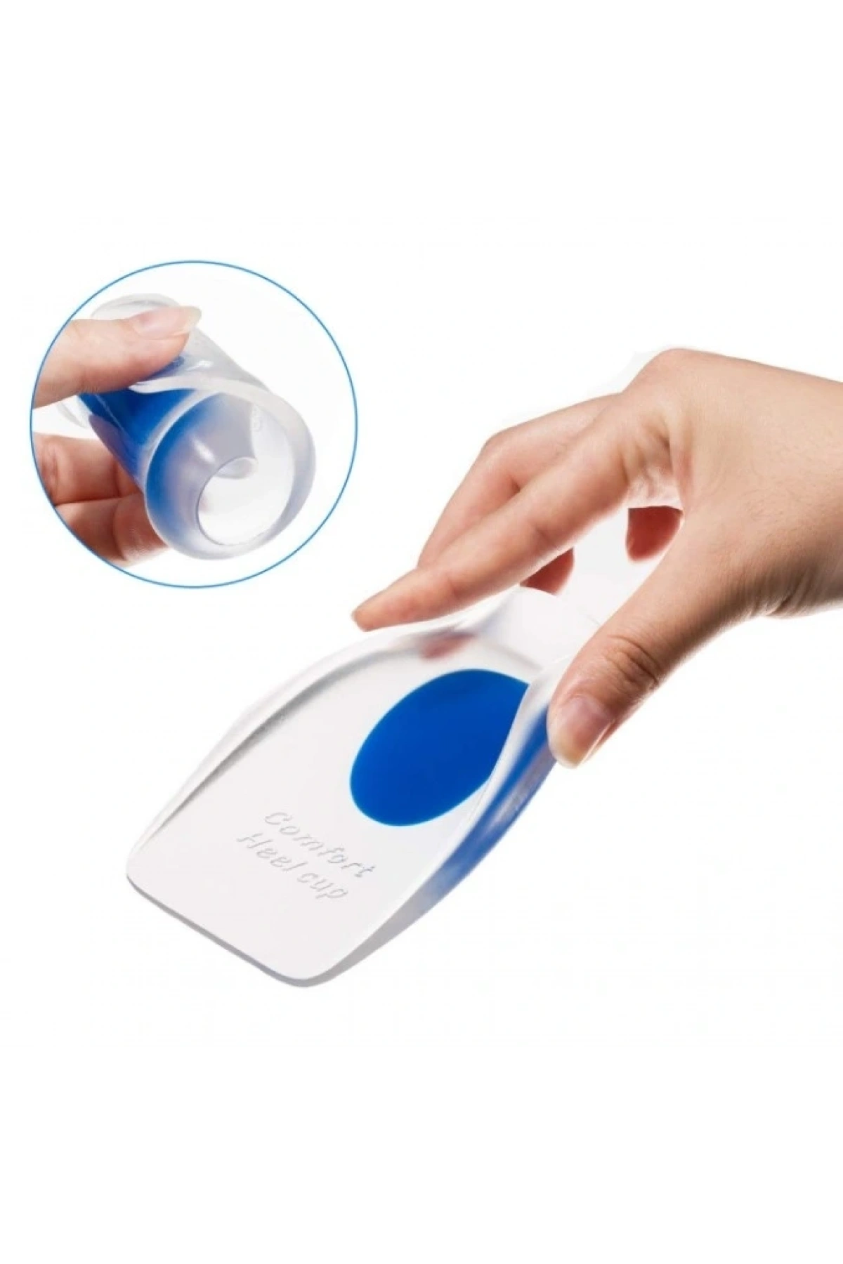 Topuk Silikonu Şeffaf Mavi Erkek (5047)