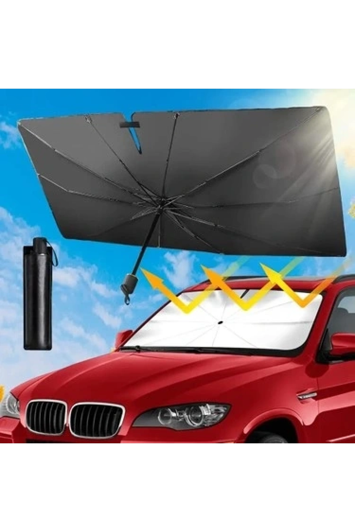 Toyota C-HR, Nissan Qashqai, VW Golf, Renault Fluence, Hyundai Elantra Uyumlu Oto Şemsiye