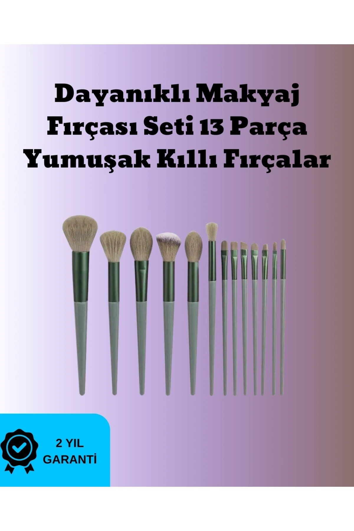 Toz ve Krem Ürünler İçin Güçlü Tutucu Yumuşak Kıllı Makyaj Fırça Takımı 13 Parça