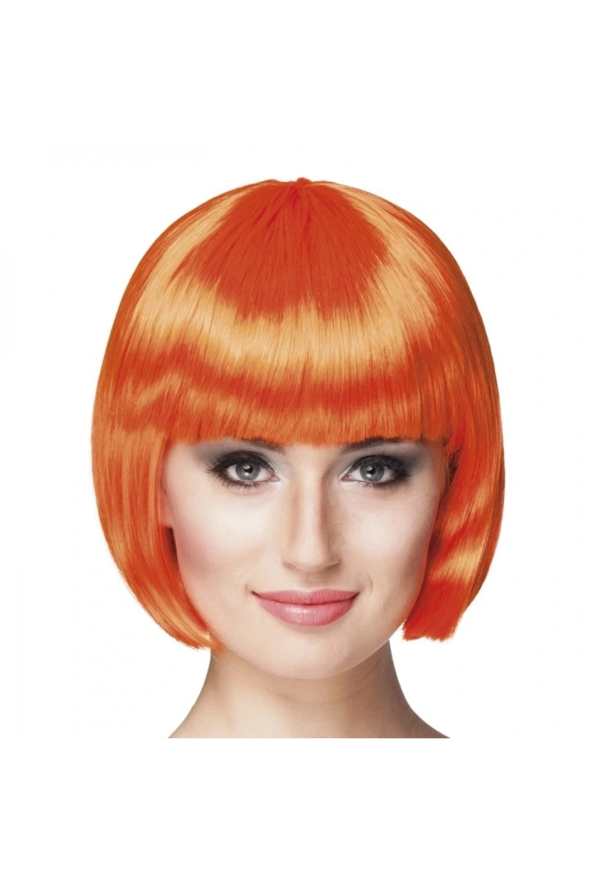 Turuncu Renk Parti Peruğu Küt Saç (5047)