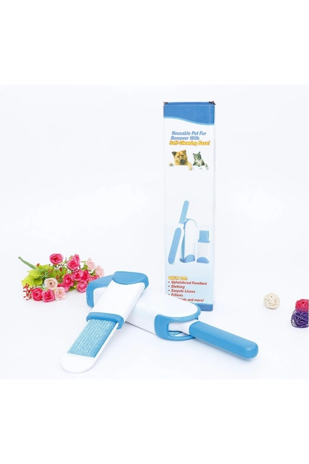 Tüy Toz Temizleyici Fırça Seti 2li Mavi KUTULU (5047)