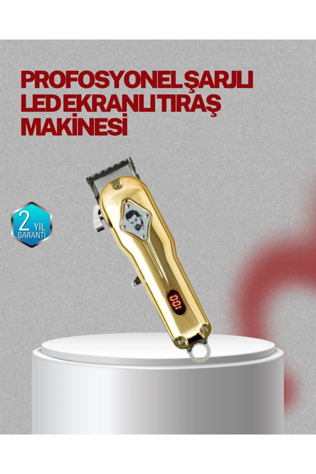 Type-C Şarjlı LCD Ekranlı Profesyonel Saç Sakal Tıraş Makinesi