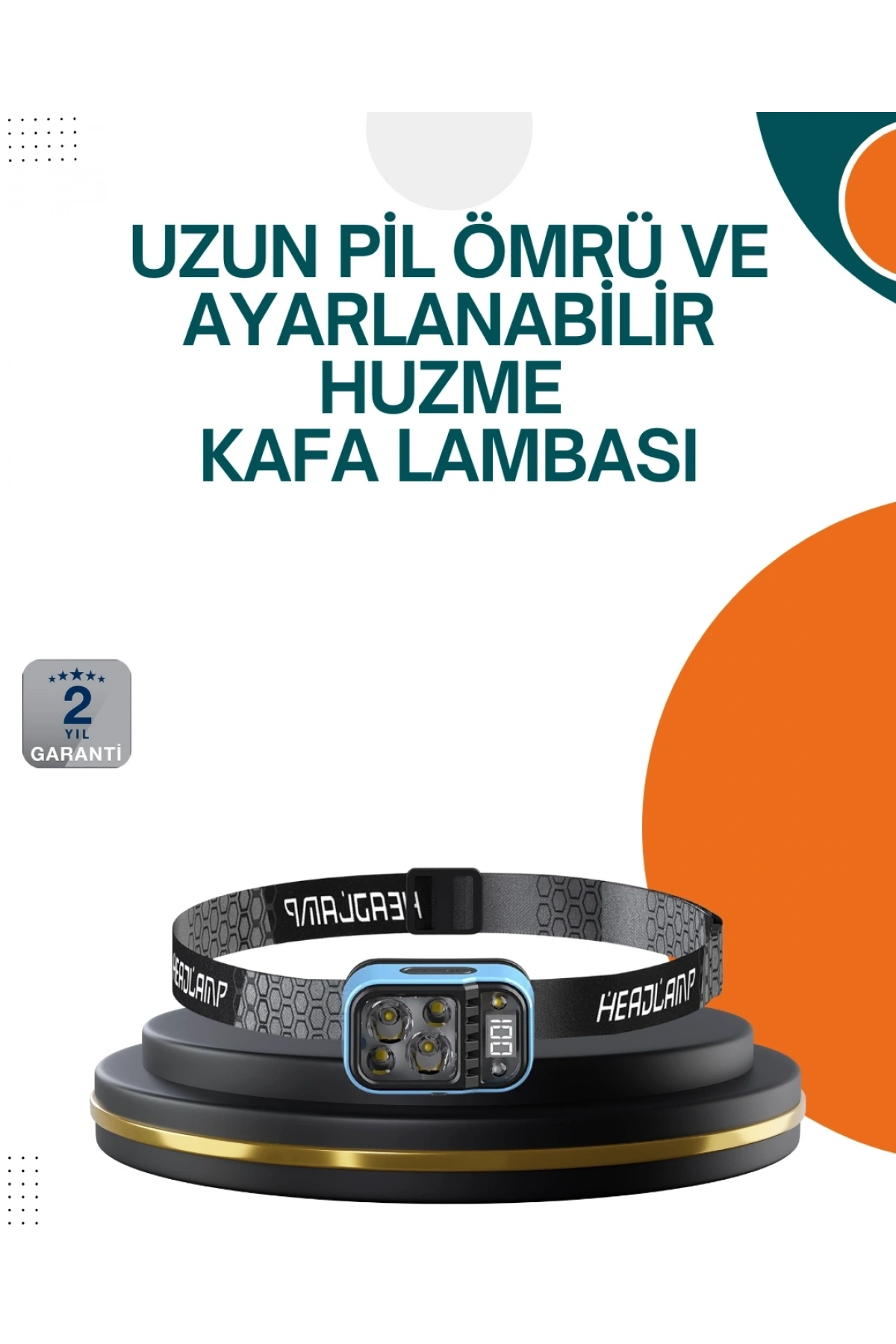 Type C Şarjlı LED Kafa Lambası Güç Göstergeli 53 Modlu