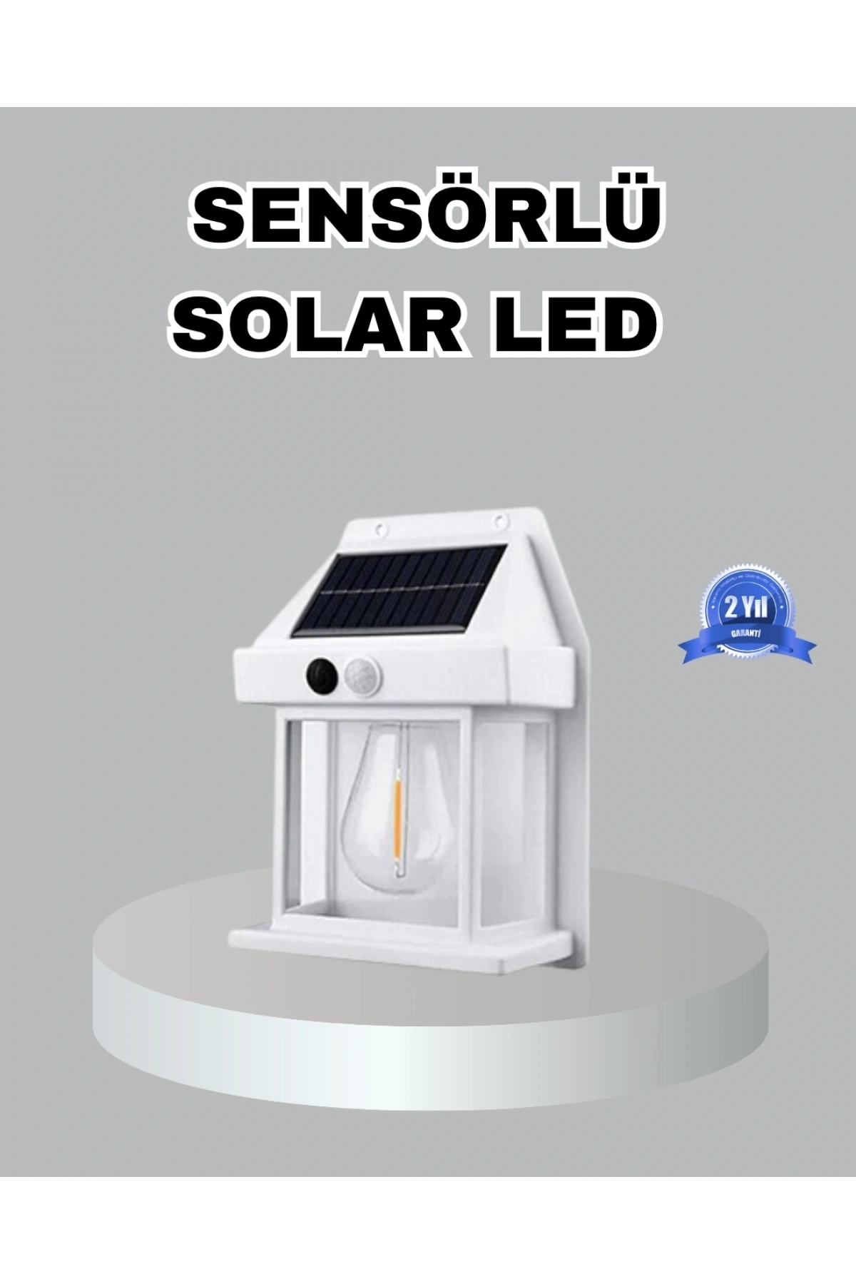 Üç Modlu Güneş Enerjili Duvar Lambası 1800mAh Bataryalı ve Hareket Sensörlü