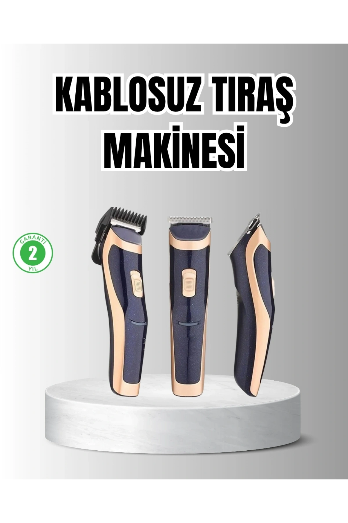 Unisex Şarjlı Saç ve Sakal Tıraş Makinesi – Ayarlanabilir Tarak Başlıkları, Sessiz Motor