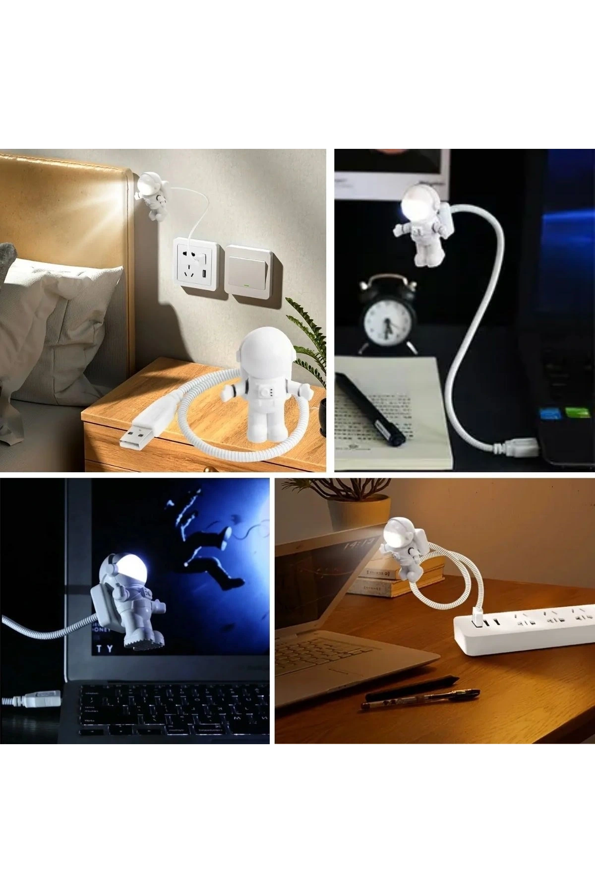 USB Astronot Gece Lambası, Masa Lambası, Kitap Okuma Lambası Işığı (5047)