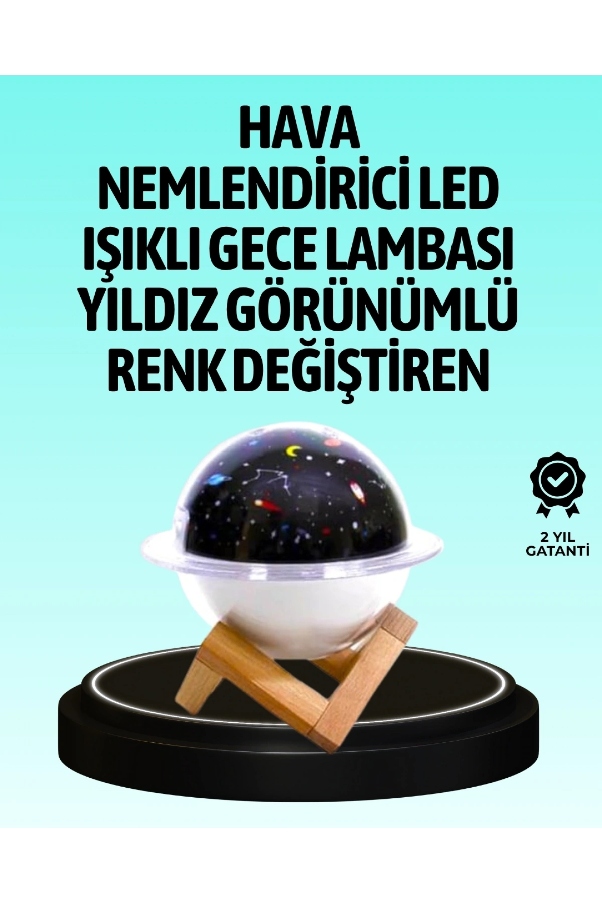 USB ile çalışan projektörlü aromaterapi nemlendirici masaüstü kullanım için uygun