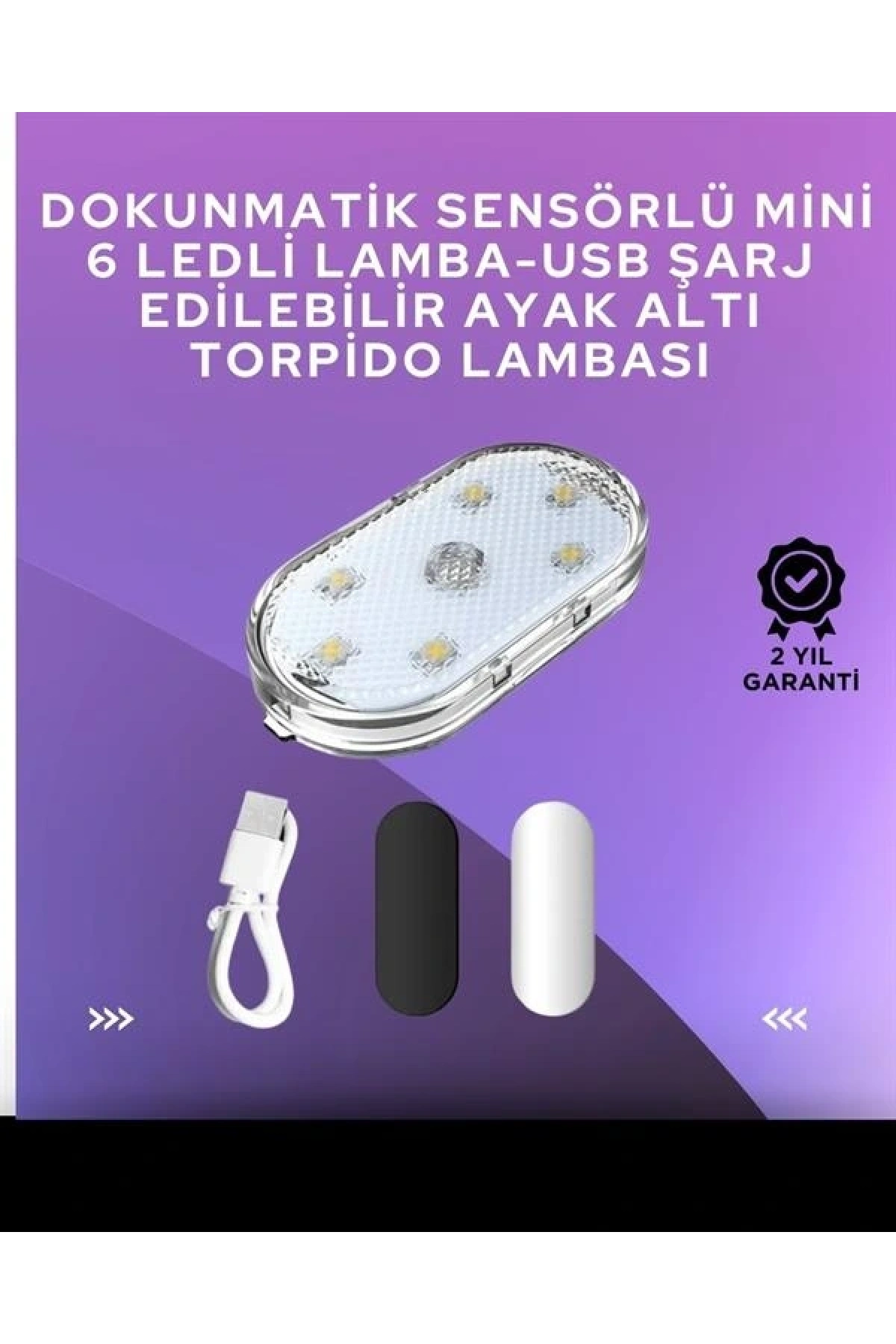 USB Şarjlı, 3 Saat Kesintisiz Çalışan Araba Atmosfer Işıkları