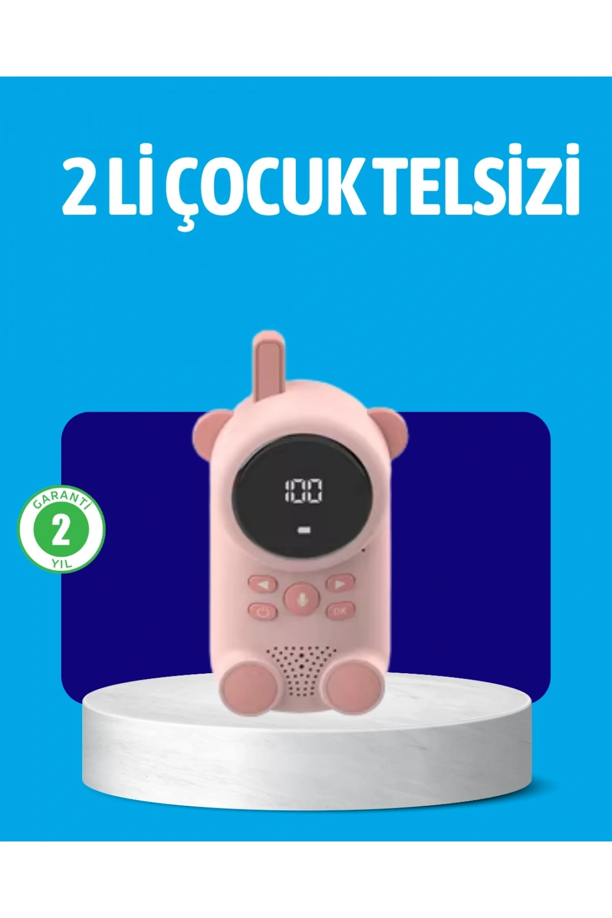 USB Şarjlı Çocuk Telsizi – Renkli Ekran, VOX Modu, Kompakt Tasarım